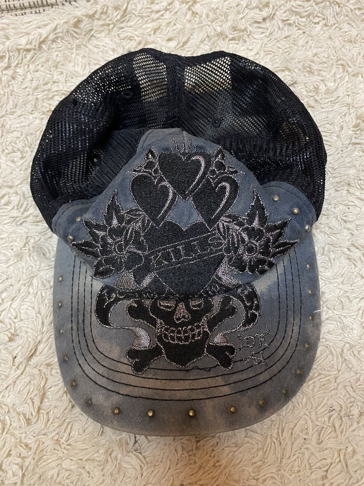 Ed Hardy × Japanese Brand Sun faded ed hardy emboidery skulls design hat Size ONE SIZE - 5 Thumbnail