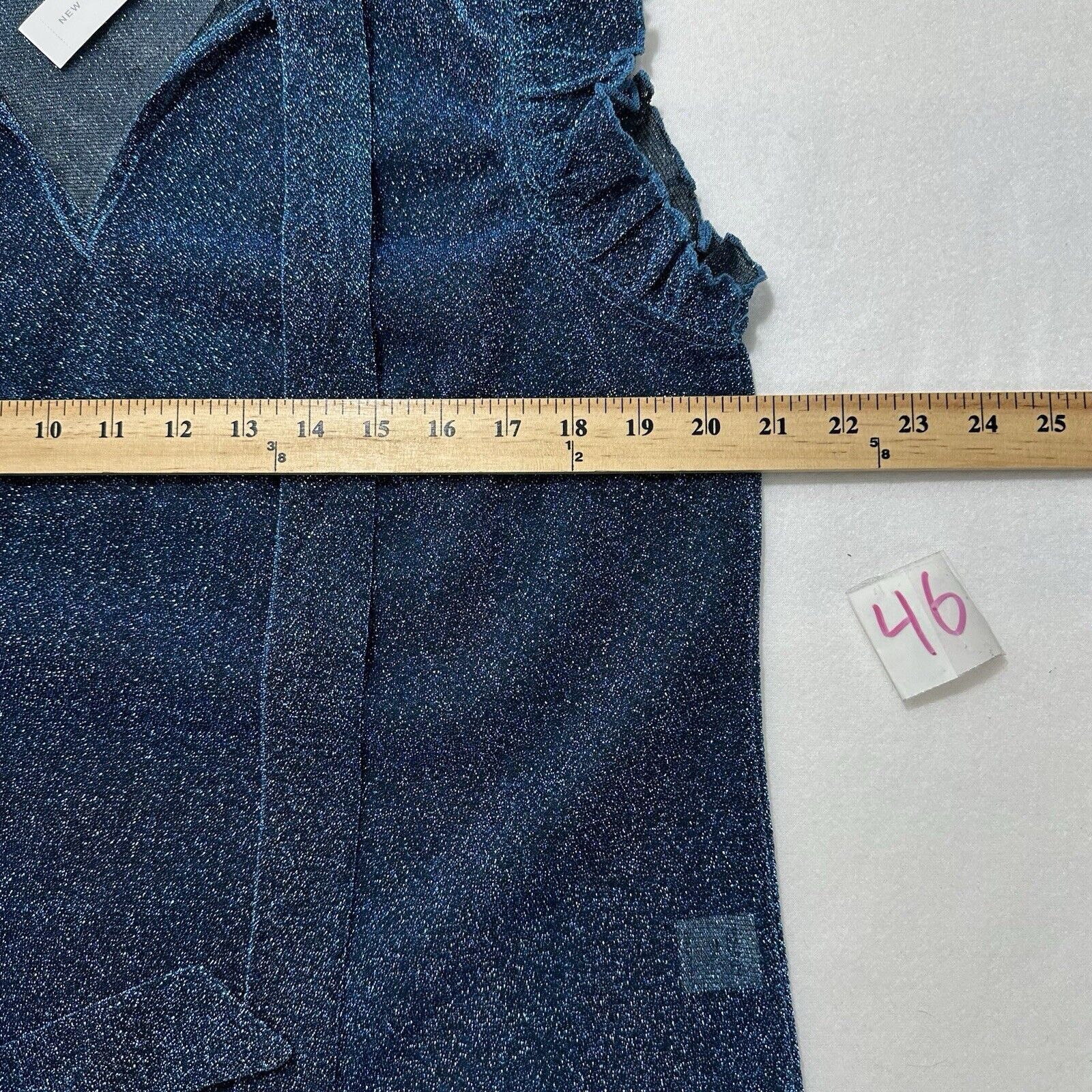 Other New York & Company Large Sparkle Glitter Flashy Blue Blouse Size L / US 10 / IT 46 - 8 Thumbnail