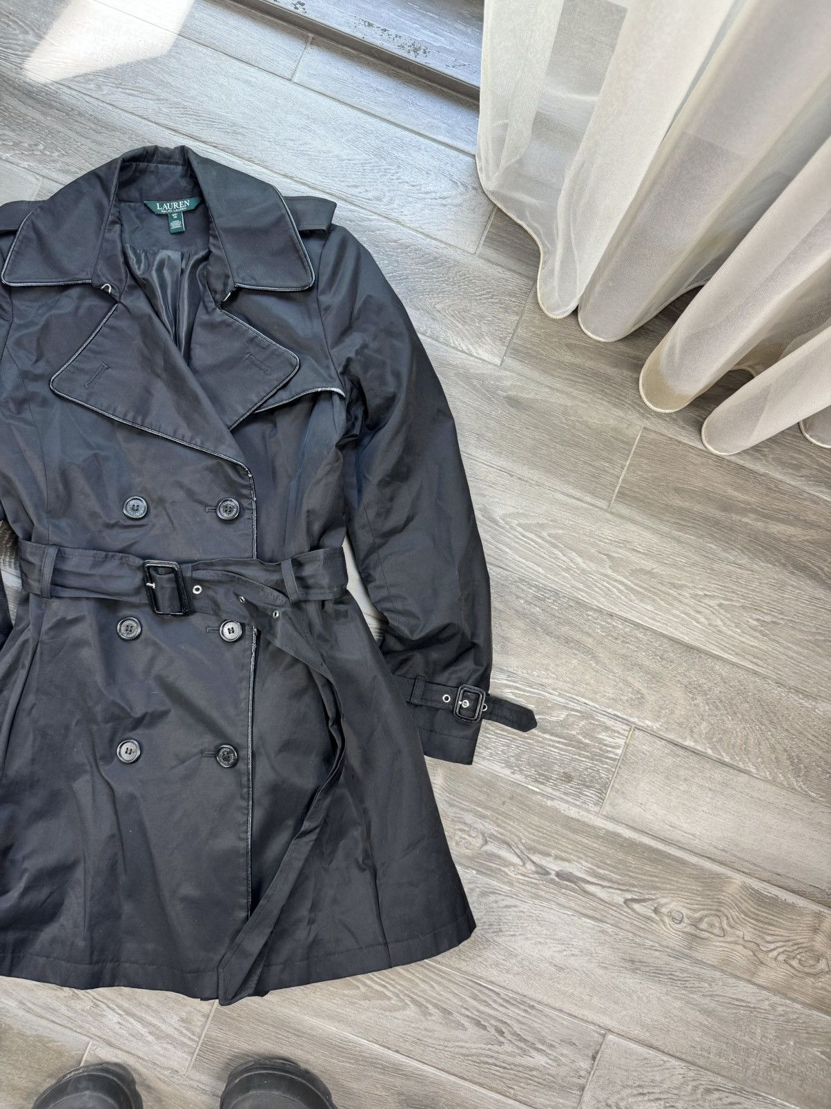 Lauren Ralph Lauren Lauren Ralph Lauren Black Trench Coat Jacket Size S / US 4 / IT 40 - 4 Thumbnail