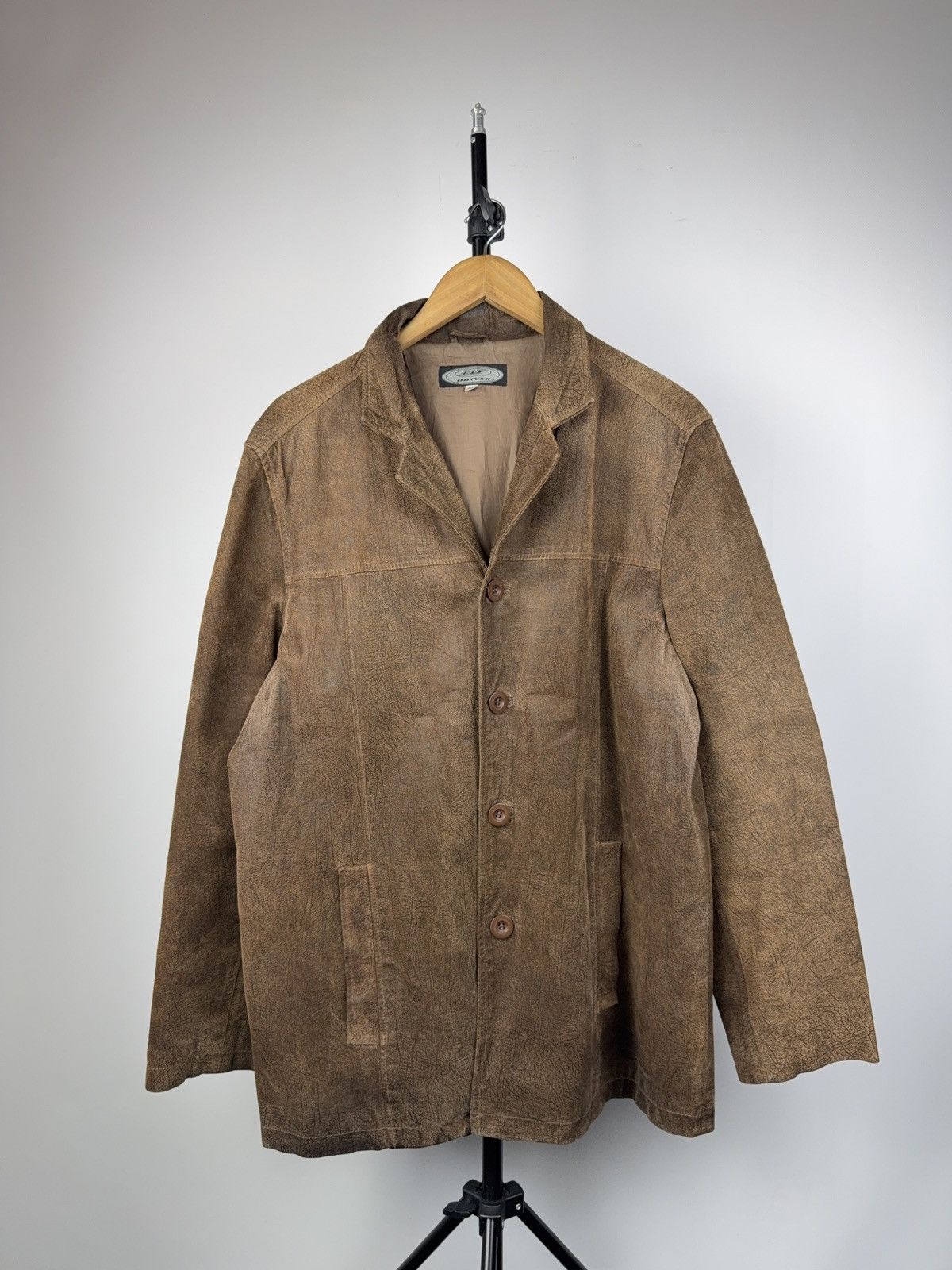 Japanese Brand Avant Garde 90s Retro Vintage Brown Leather Blazer Jacket XL Size US XL / EU 56 / 4 - 1 Thumbnail