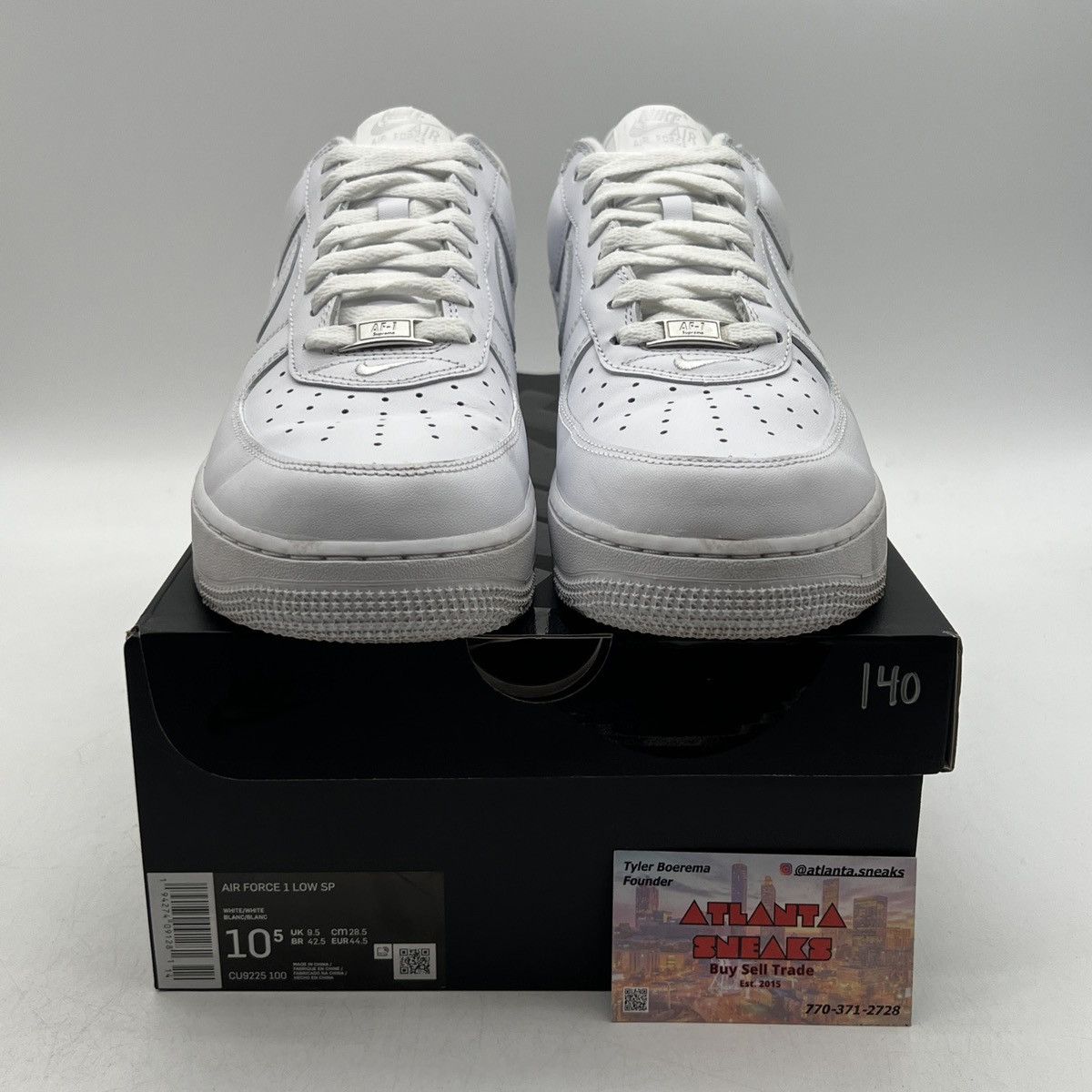 Nike Supreme x air force 1 box logo white Size US 10.5 / EU 43-44 - 2 Thumbnail