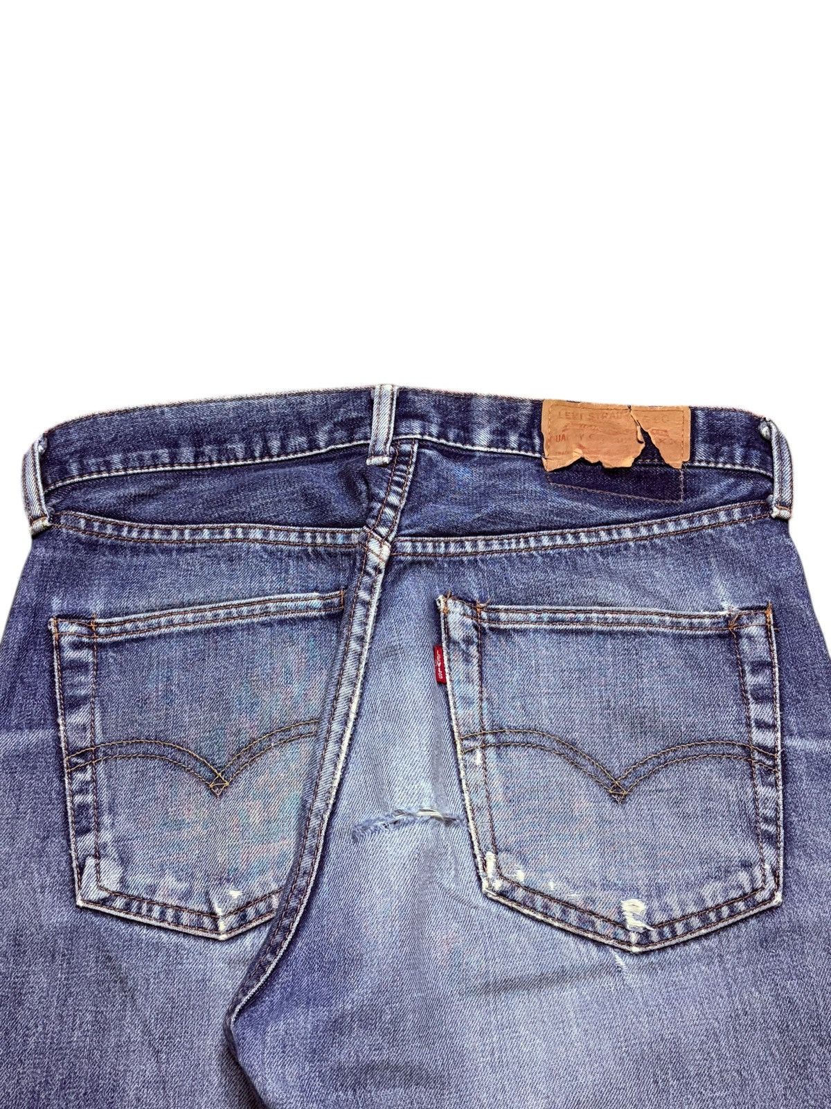 LVC × Levi's × Levi's Vintage Clothing Vintage 80s Levis 503B Big E Selvedge Distress Baggy Jeans Size US 31 - 9 Thumbnail