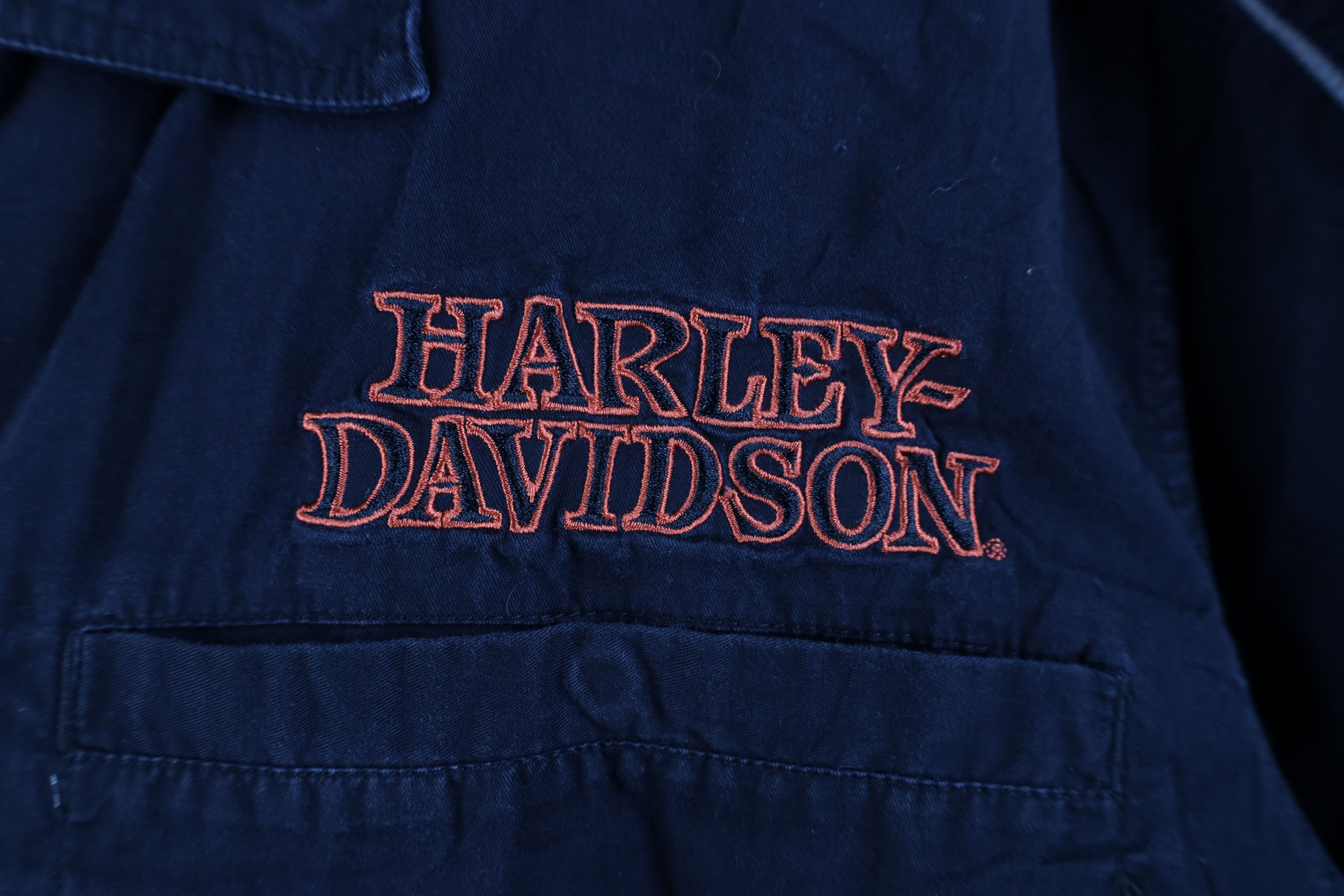 Harley Davidson Vintage Harley Davidson Spell Fire Flames Skull Button Shirt Size US XXL / EU 58 / 5 - 4 Thumbnail