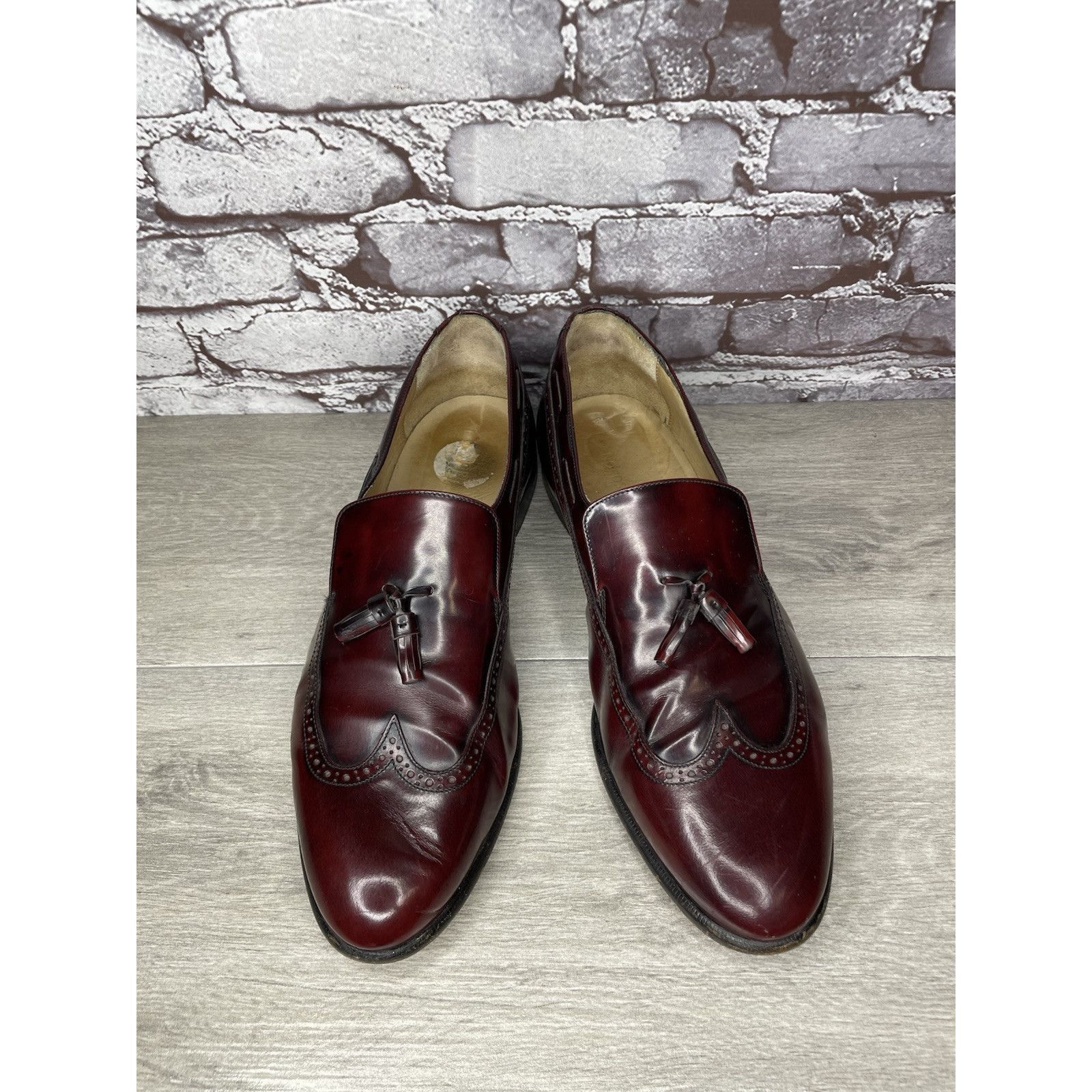 Nordstrom Nordstrom Burgundy Leather Wingtip Tassel Loafers Dress Shoe Size US 14 / EU 47 - 11 Thumbnail