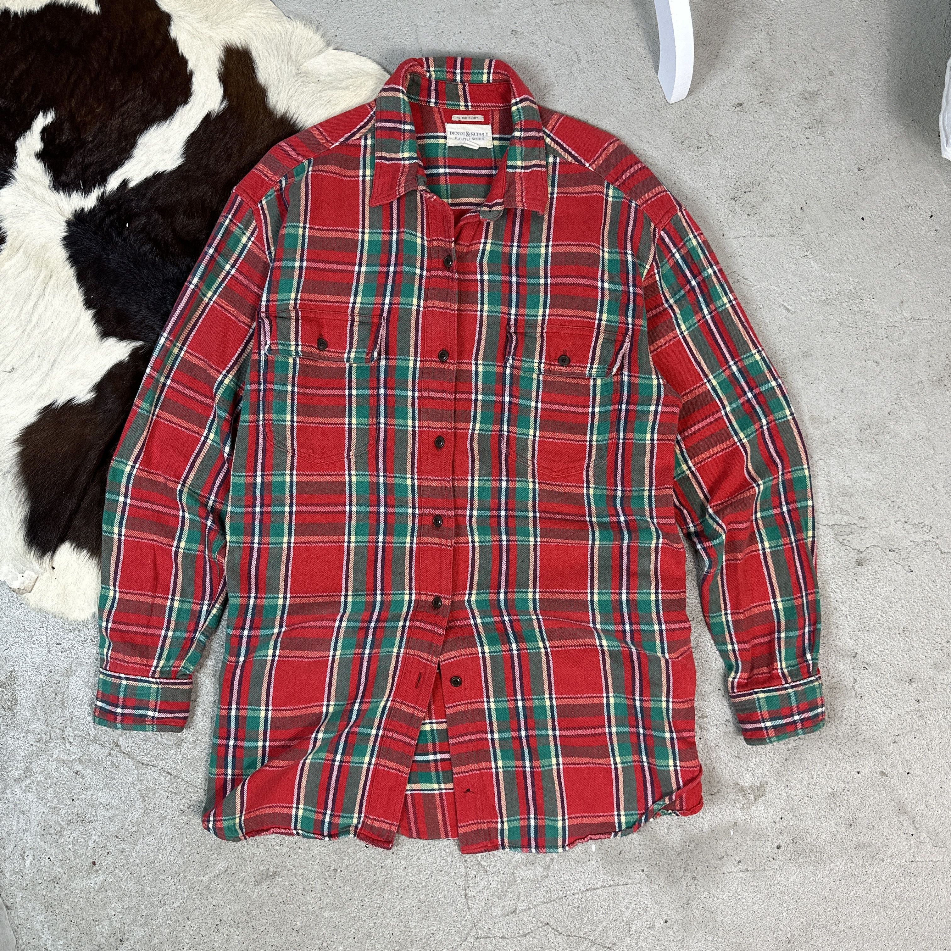 Ralph Lauren × Vintage Flannel Shirt Denim Ralph Lauren Size US M / EU 48-50 / 2 - 2 Thumbnail