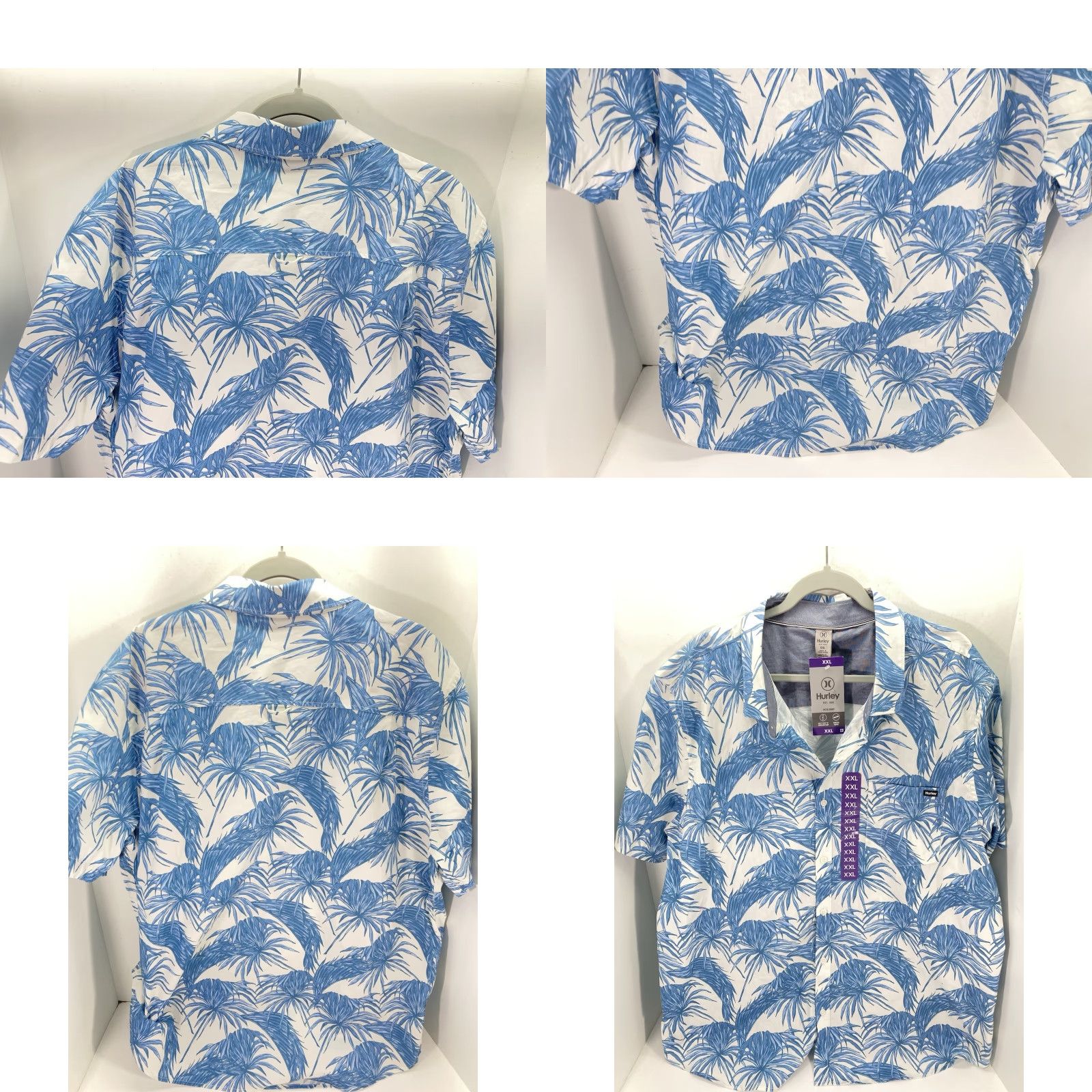 Hurley Hurley Patio Cabana Shirt Men 2XL Blue AOP Floral Button Short Sleeve Casual NWT Size US XXL / EU 58 / 5 - 8 Thumbnail