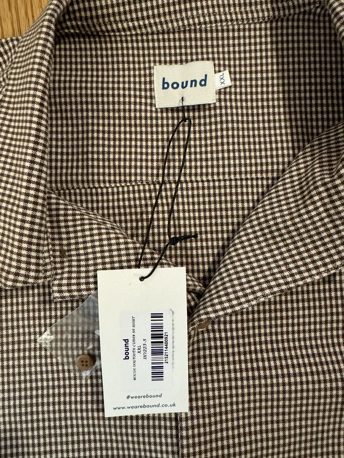 Designer Bound Mocha Dogtooth Cuban SS Shirt 2XL Size US XXL / EU 58 / 5 - 4 Thumbnail