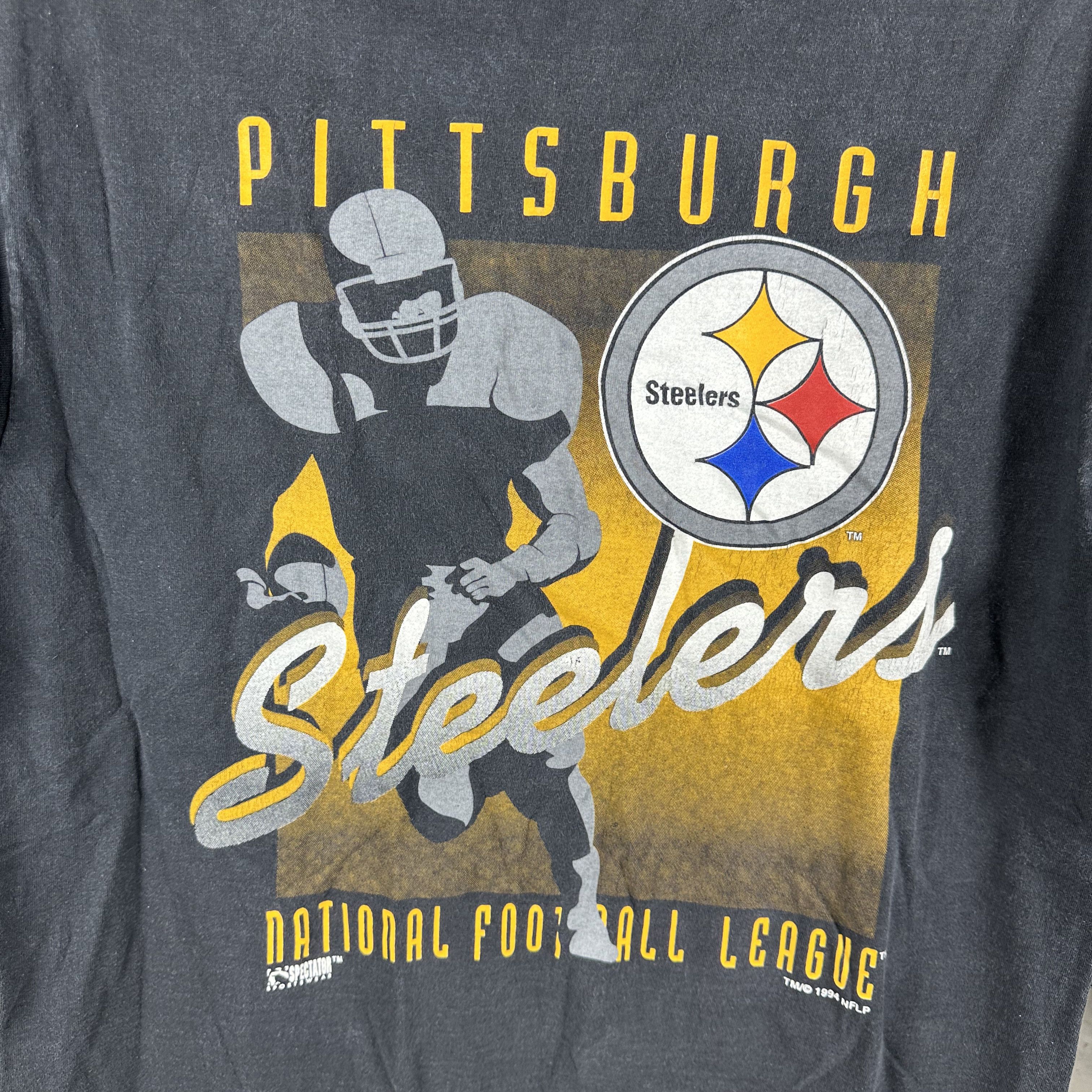 Vintage 1994 Pittsburgh Steelers Football NFL Single Stitch T-Shirt Size US M / EU 48-50 / 2 - 2 Thumbnail