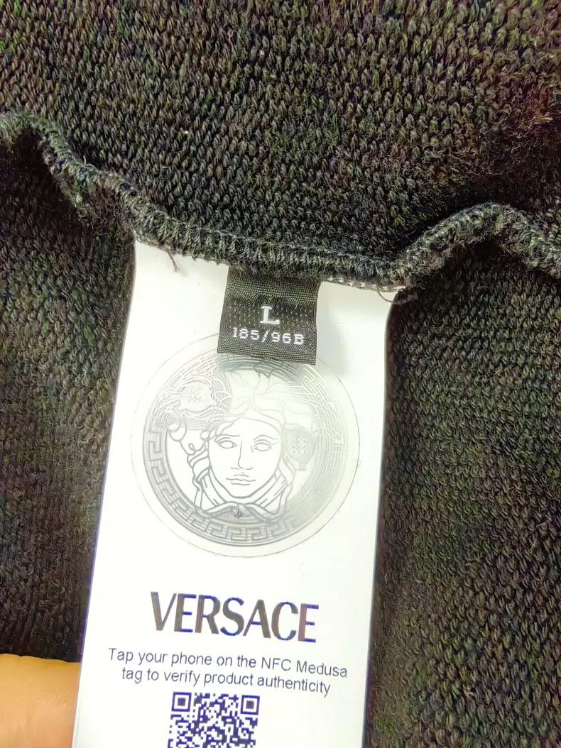 Versace Versace Black gold baroque print sweatshirt jacket Size US L / EU 52-54 / 3 - 8 Thumbnail