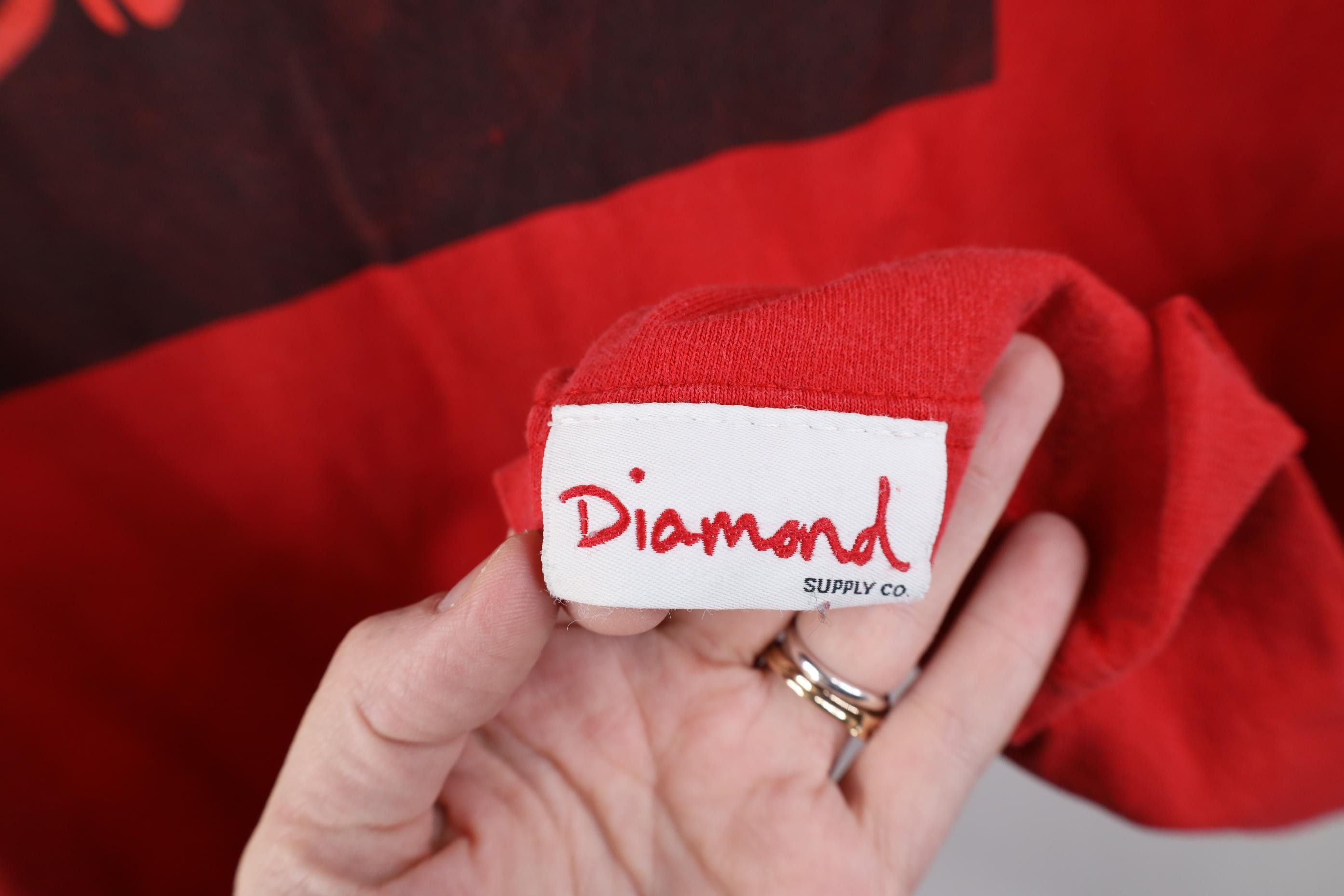 Diamond Supply Co. Vintage Diamond Supply Co Spell Out Skateboard T-Shirt Red Size US L / EU 52-54 / 3 - 6 Thumbnail