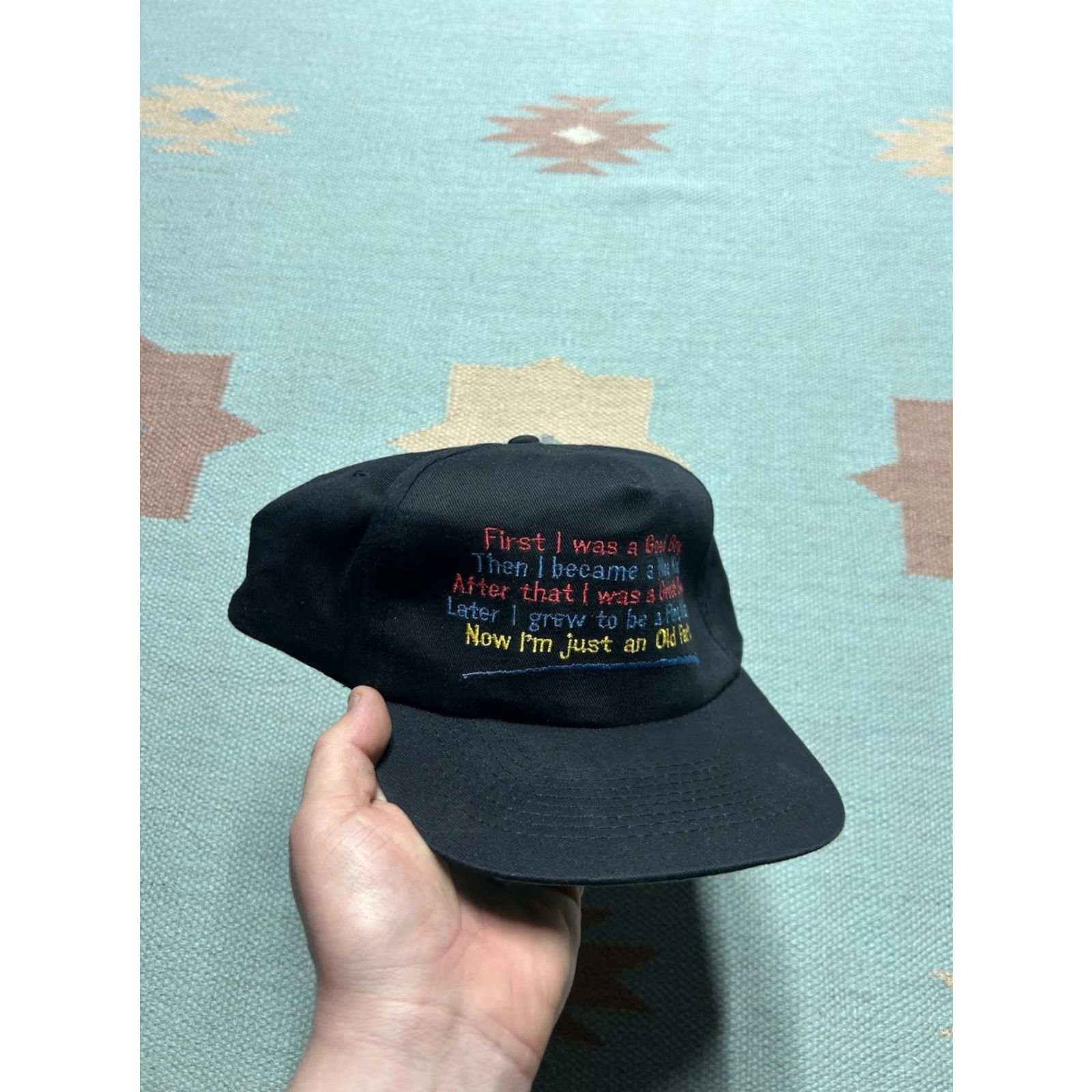 Vintage VINTAGE SnapBack Hat Cap Old Fart Funny Joke Humor Novelty Black Embroidered Men Adjustable Snapback Size ONE SIZE - 2 Thumbnail