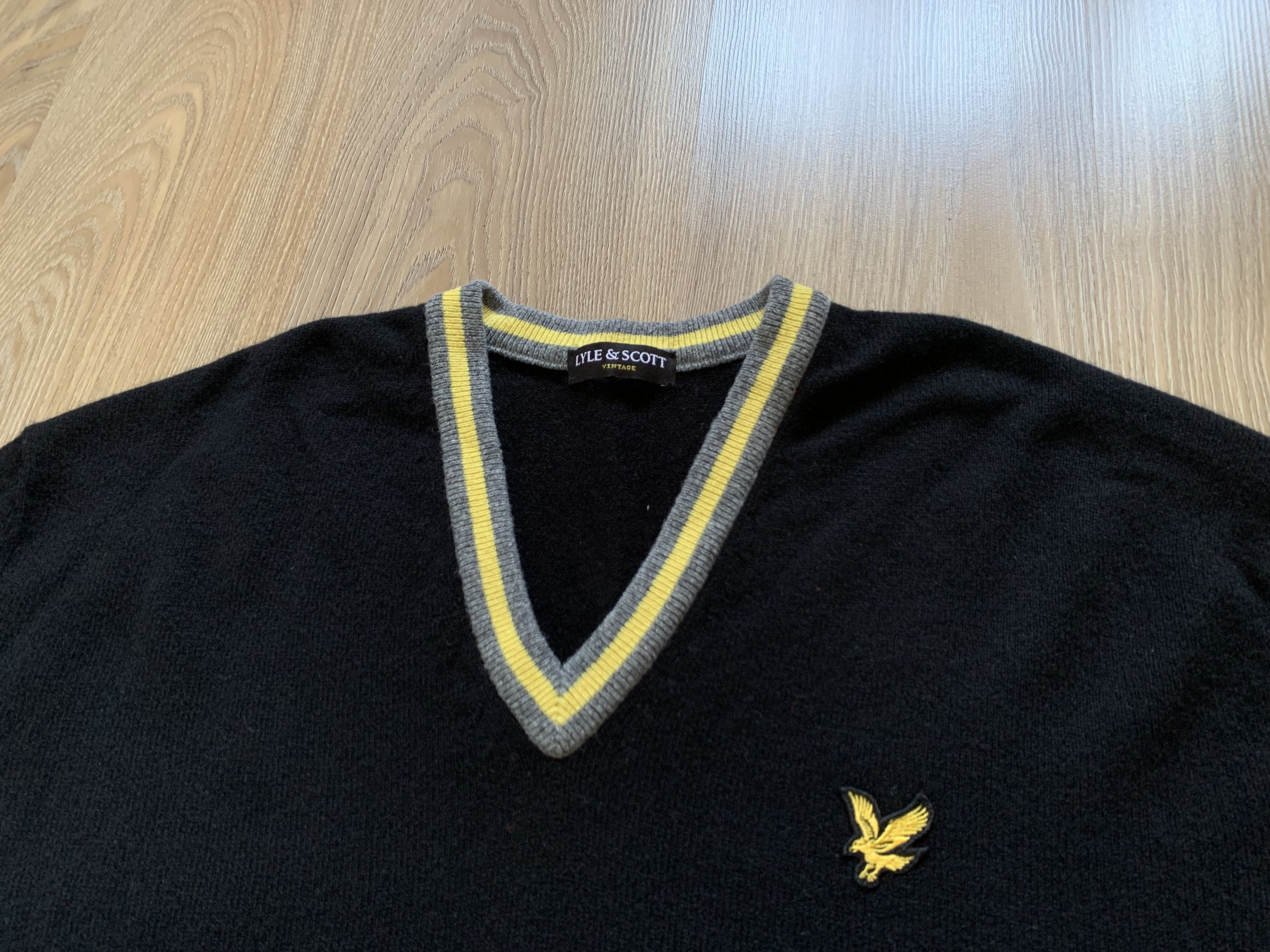 Lyle & Scott × Vintage Lyle & Scott Vintage Black Wool Sweater Size US XXL / EU 58 / 5 - 4 Thumbnail