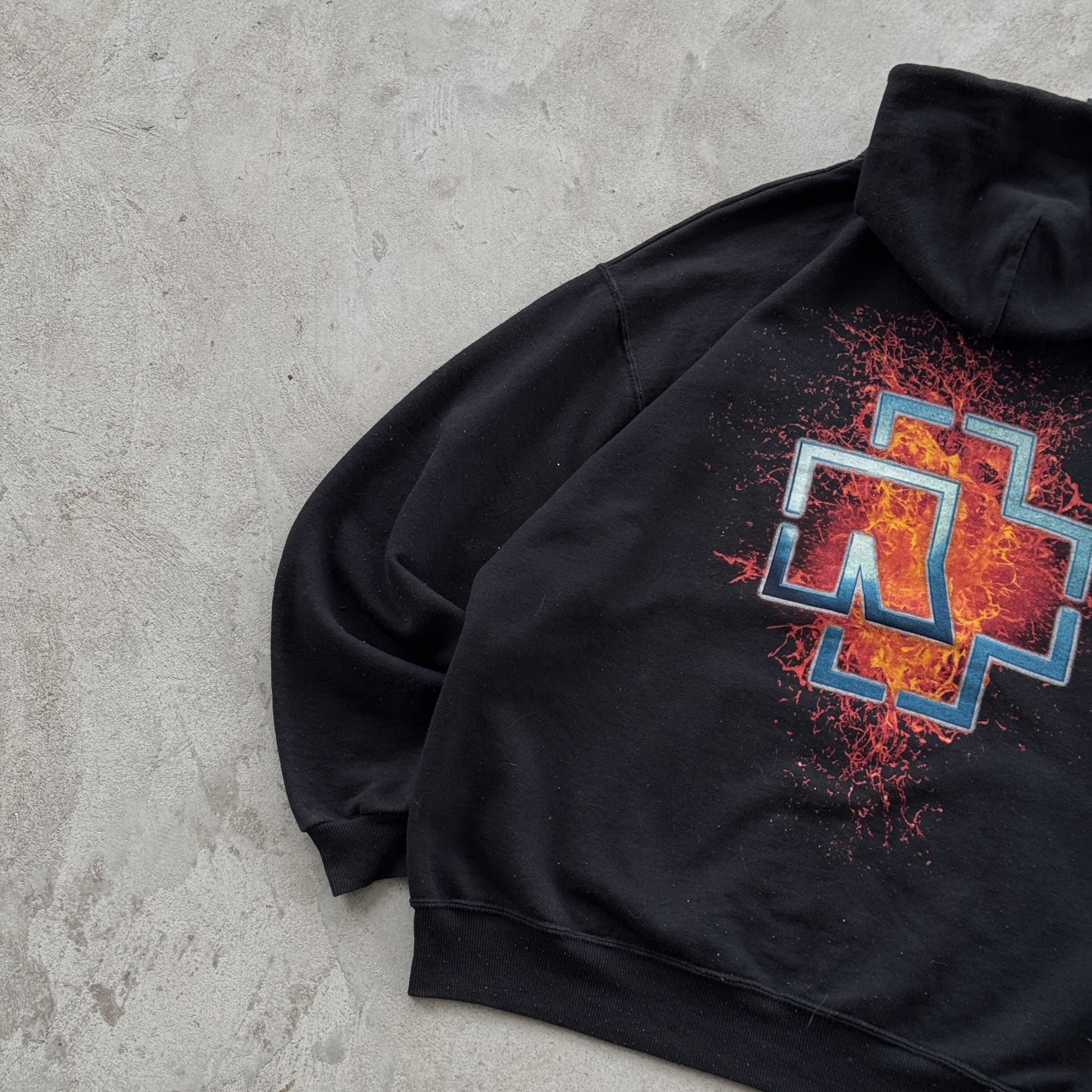 Band Tees Vintage 90s Rammstein Rock Band Hooded Sweatshirt Size US XL / EU 56 / 4 - 7 Thumbnail