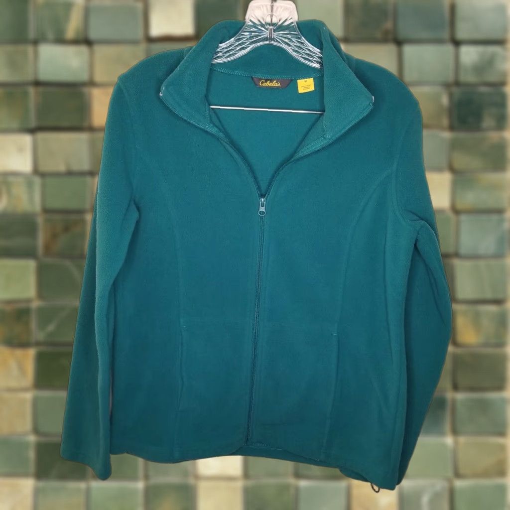 Vintage Cabela's Womens Green Long Sleeve Full Zip 100% Polyester Jacket Size M Full Zip Sweater Jacket Green Womens M Size M / US 6-8 / IT 42-44 - 1 Thumbnail