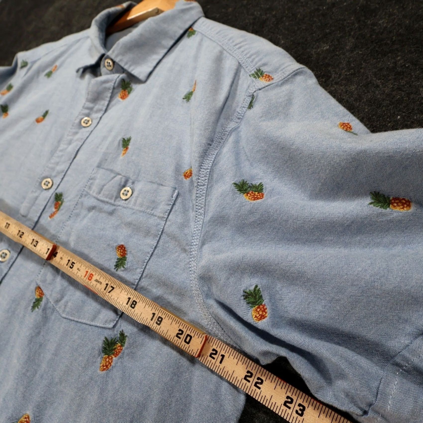 Tommy Bahama Tommy Bahama Shirt Mens M Blue Pineapple Embroidered Short Sleeve Casual Tropical Size US 31 - 3 Thumbnail