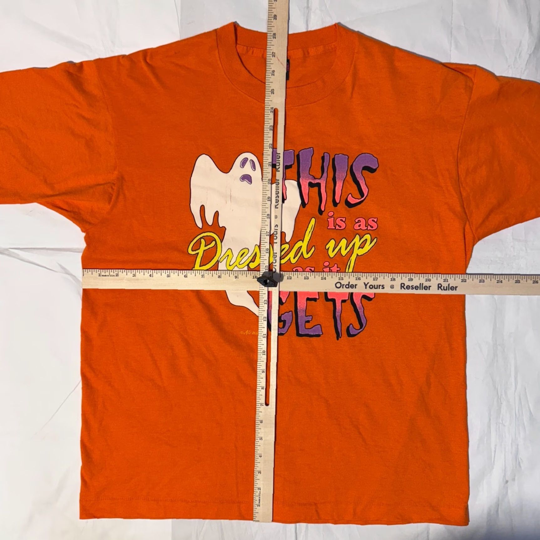 Fruit Of The Loom VINTAGE Fruit of the Loom T-Shirt Halloween Logo Short Sleeve Crew Neck XL Orange Unisex Adults Size US XL / EU 56 / 4 - 5 Thumbnail