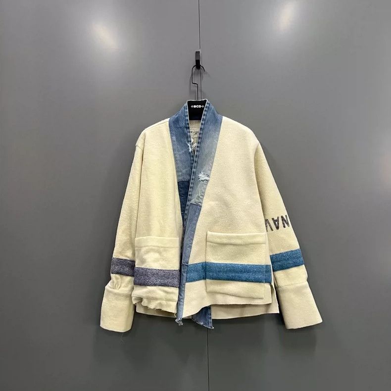Greg Lauren greg lauren Wool cotton blend contrasting jacket 2506-Nexta Size US M / EU 48-50 / 2 - 1 Thumbnail