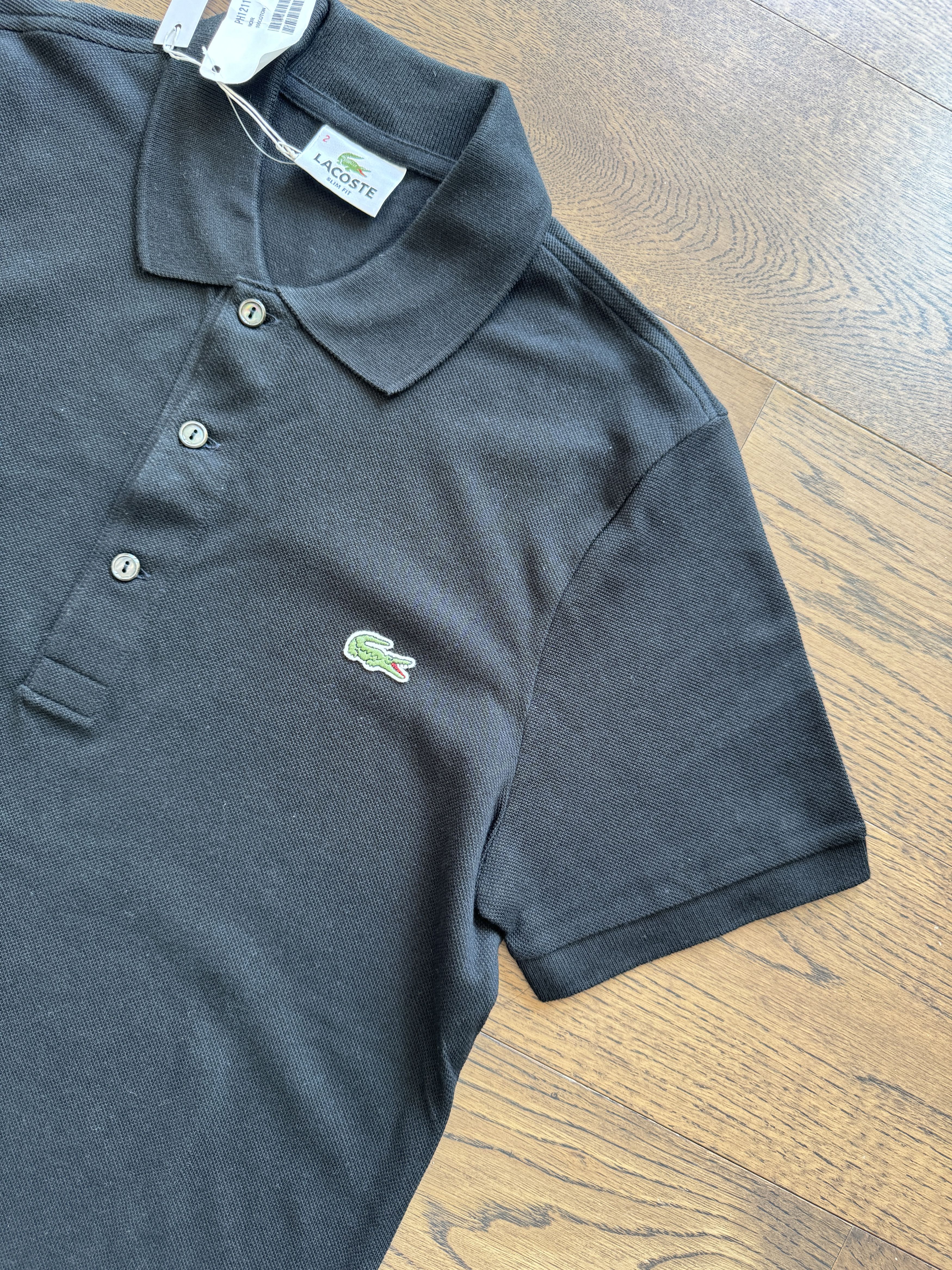 Lacoste Locaste France Mens Devanlay Black Cotton Pique Polo Shirt Size US S / EU 44-46 / 1 - 8 Thumbnail