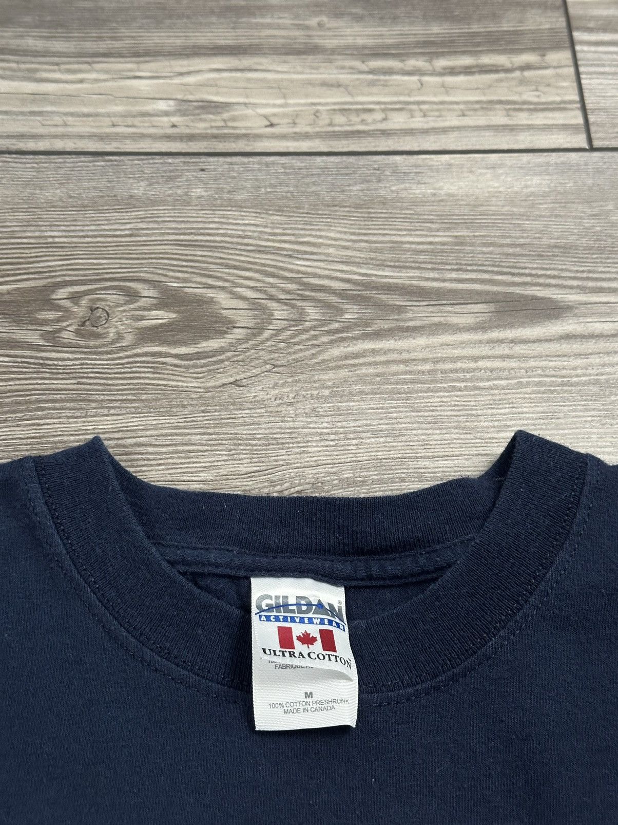 NHL × Vintage Y2K Edmonton Oilers Arch Logo T Shirt Size US M / EU 48-50 / 2 - 3 Thumbnail