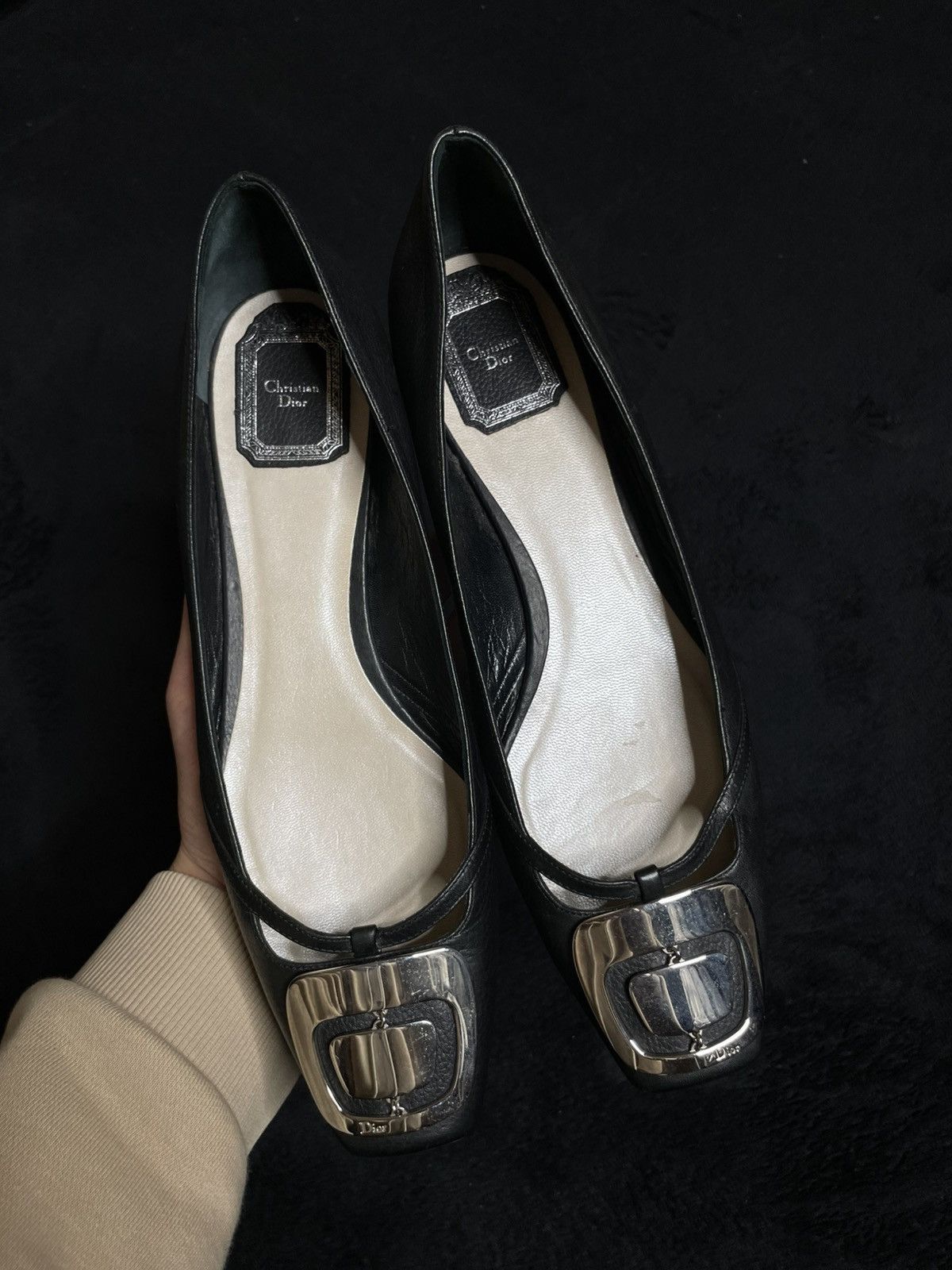 Dior Vintage Archive Leather Flats „Christian Dior“ Woman‘s 40,5 Size US 10.5 / IT 40.5 - 1 Thumbnail