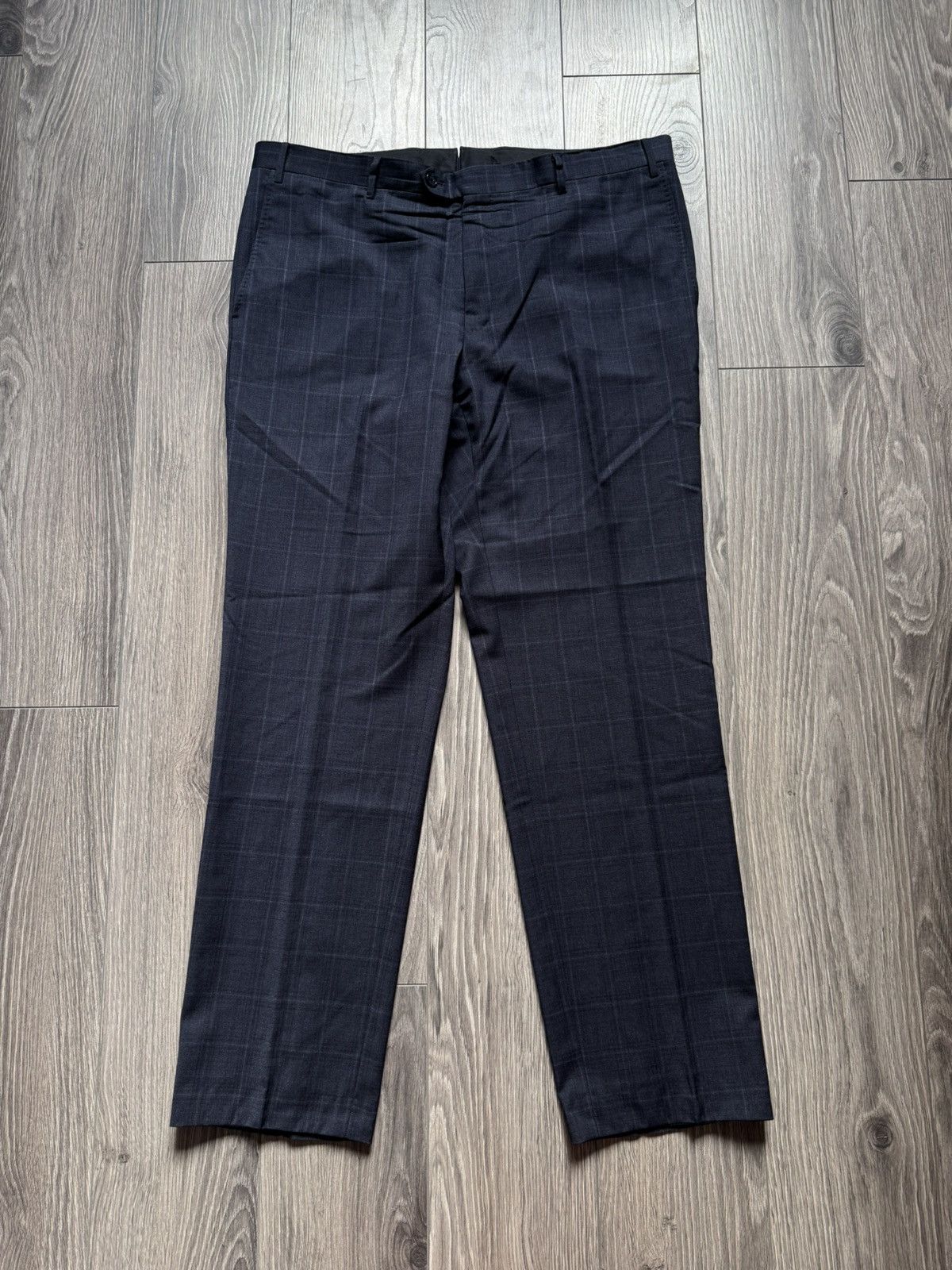 Corneliani Corneliani Dark Blue Wool Windowpane Two-Piece Suit 54R Size 54R - 12 Thumbnail