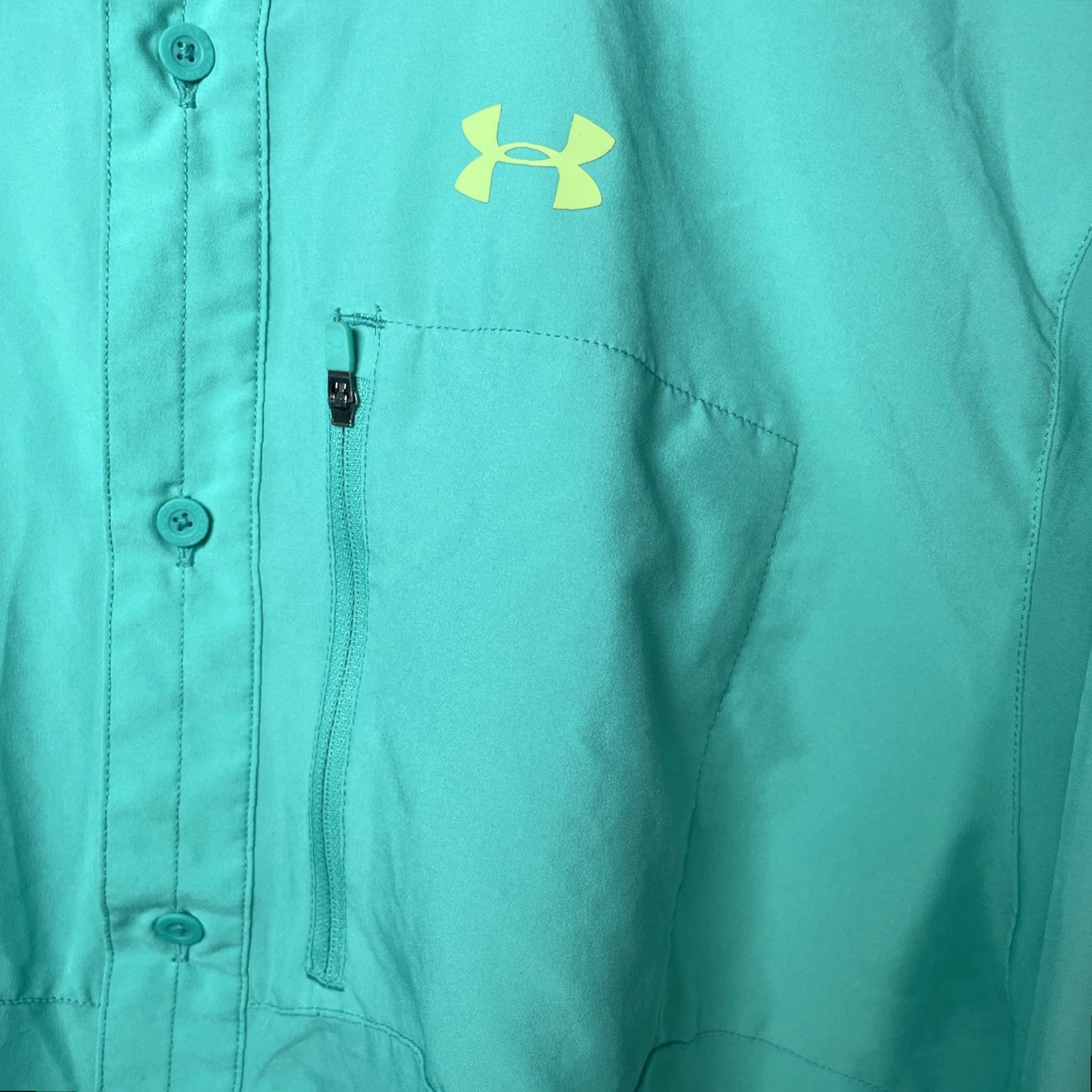 Under Armour Under Armour Polo Shirt Polo Mens Size L Athletic Long Sleeve Button Up Teal, Golf, Activewear Size US L / EU 52-54 / 3 - 5 Thumbnail