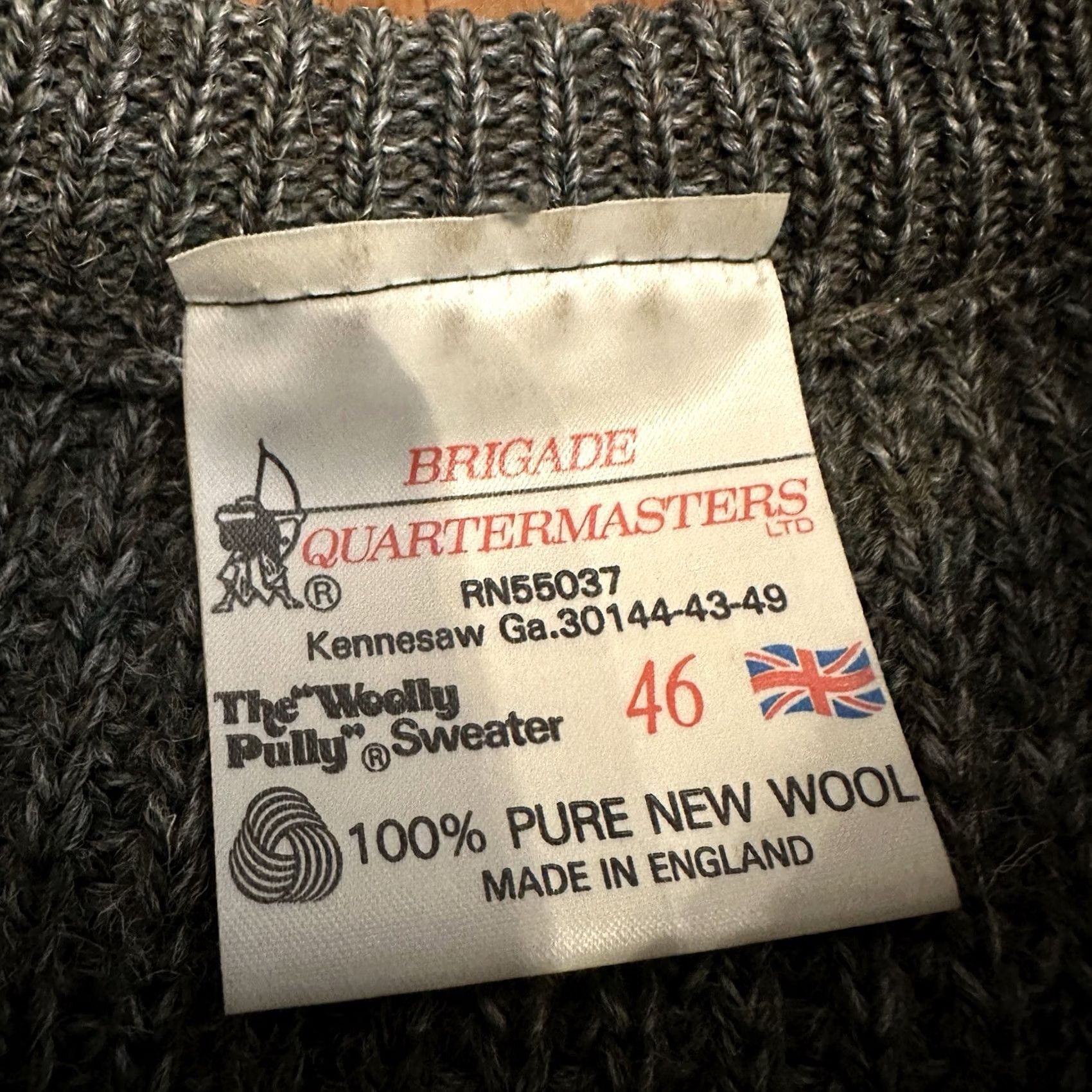 Vintage Brigade Quartermasters Men's Wool Sweater Green Boxy Large Pullover Crew Neck Long Sleeve Winter Classic Knit Breathing Size US L / EU 52-54 / 3 - 3 Thumbnail