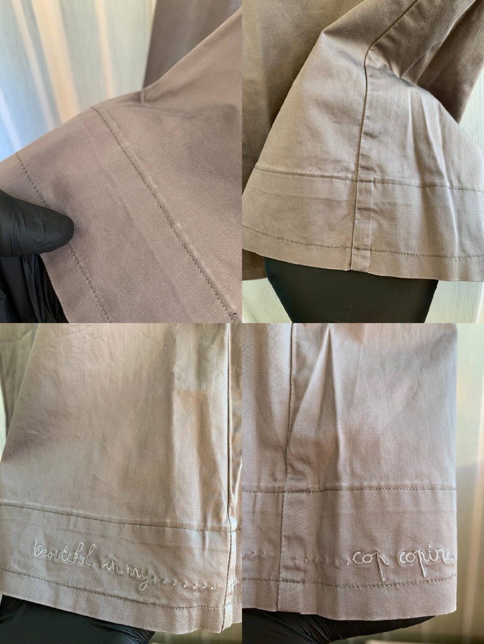 Cop Copine Vintage Cop Copine Gray Cotton Geometric Fit Flare Trousers Size 27" / US 4 / IT 40 - 19 Thumbnail