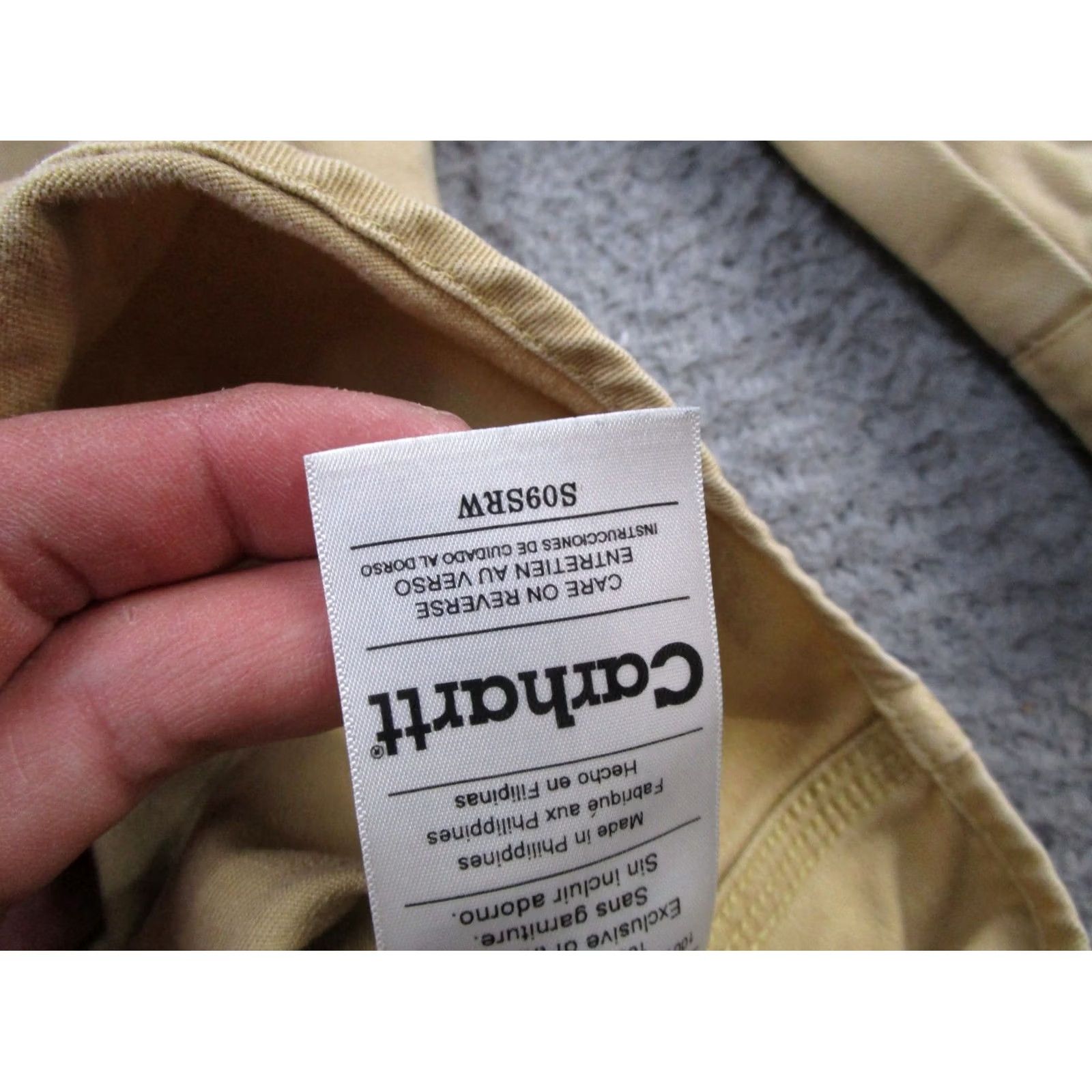Carhartt VINTAGE Carhartt Shirt Work S09SRW Canvas 2XL Sandstone Long Sleeve Button-Up Men's Heavyweight Size US XXL / EU 58 / 5 - 4 Thumbnail
