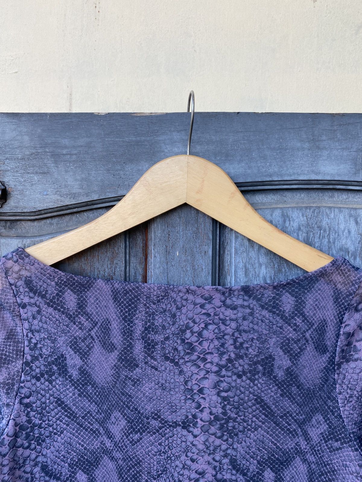 Vintage Vintage Purple Snake Print Mesh Long Sleeve Top Japanese Size XS / US 0-2 / IT 36-38 - 8 Thumbnail