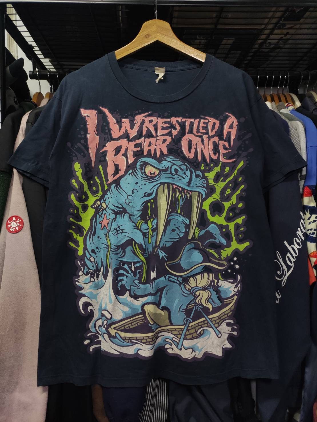 Band Tees Vtg 00's I Wrestled A Bear Once Band " Mutant Walrus " Size US L / EU 52-54 / 3 - 2 Thumbnail