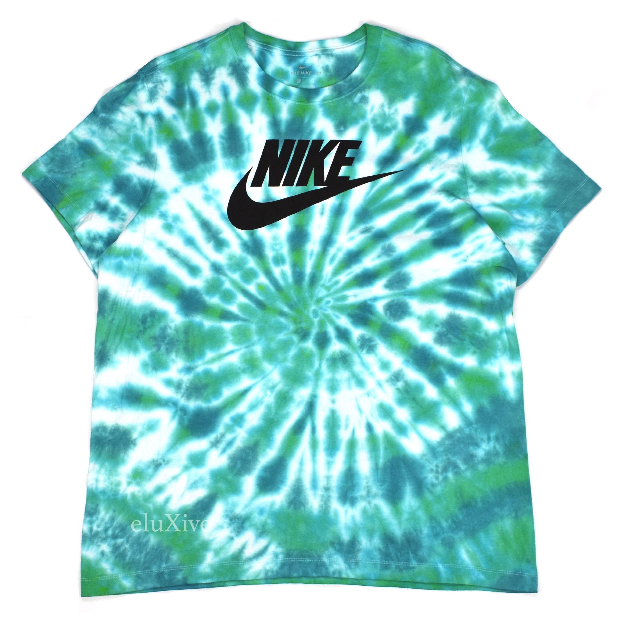 Nike Nike Classic Swoosh Logo Tie Dye T-Shirt Green Size US XL / EU 56 / 4 - 1 Preview