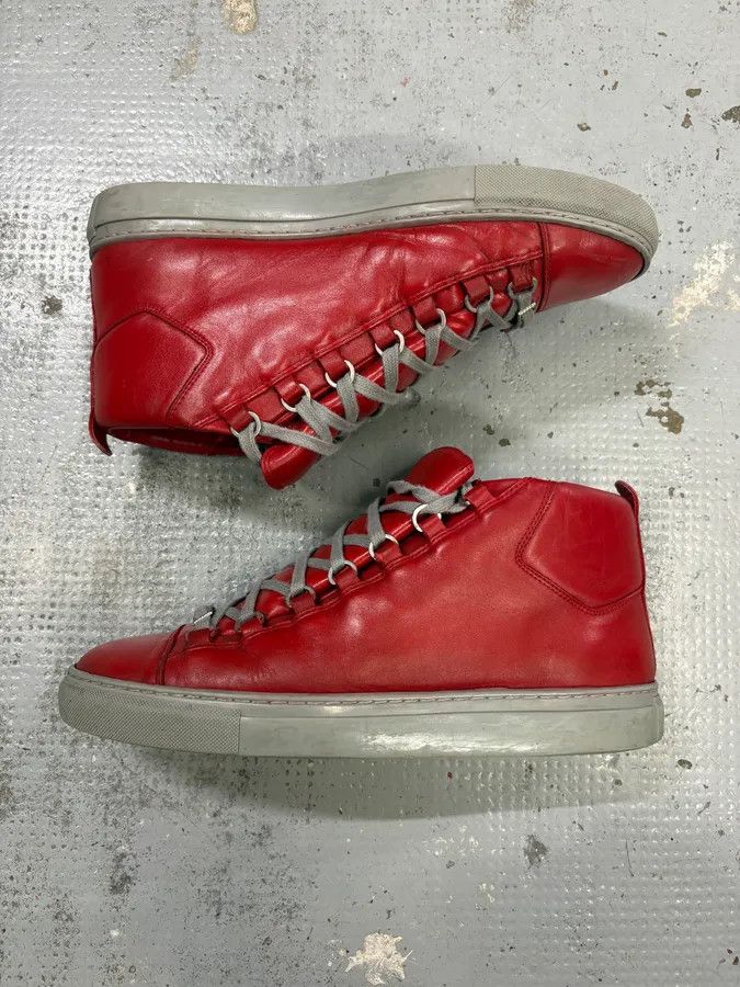 Balenciaga Balenciaga Arena Red & Grey High Top Sneakers Size US 10.5 / EU 43-44 - 4 Thumbnail