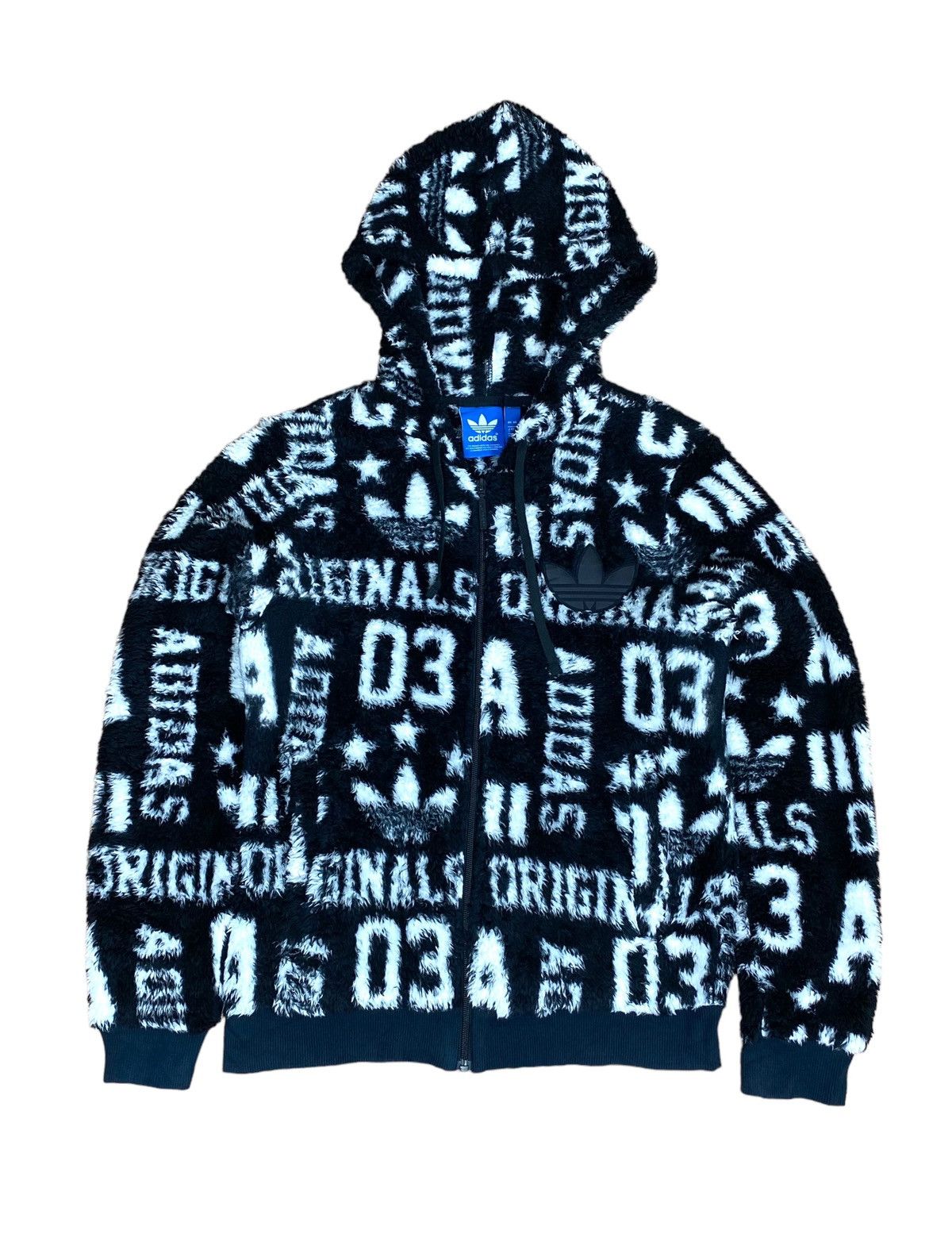 Adidas Rare‼️ ADIDAS HOODIE FLEECE BIG LOGO FULL PRINT Size US S / EU 44-46 / 1 - 1 Thumbnail