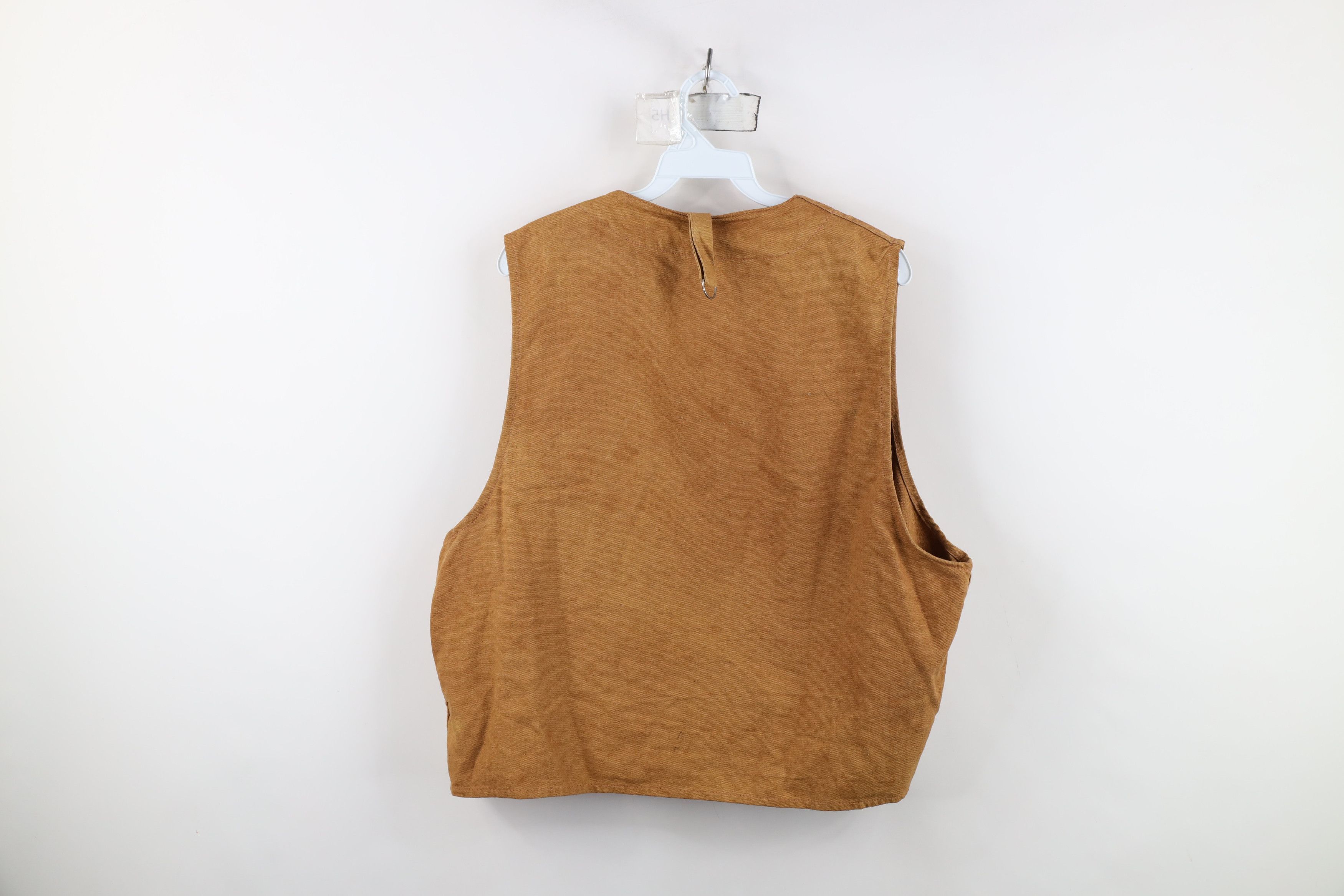 Vintage Vintage 60s Streetwear Hunting Birding Vest Jacket Brown Size US XL / EU 56 / 4 - 11 Thumbnail