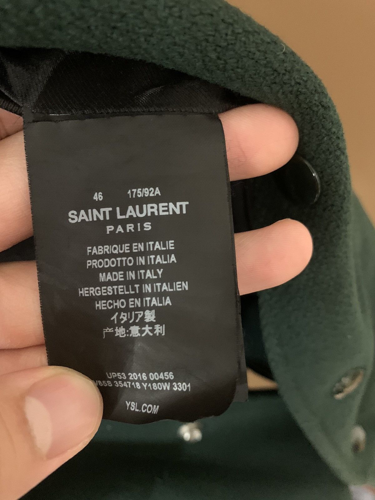 Saint Laurent Paris Saint Laurent 2016FW exclusive forest green teddy Size US S / EU 44-46 / 1 - 4 Thumbnail
