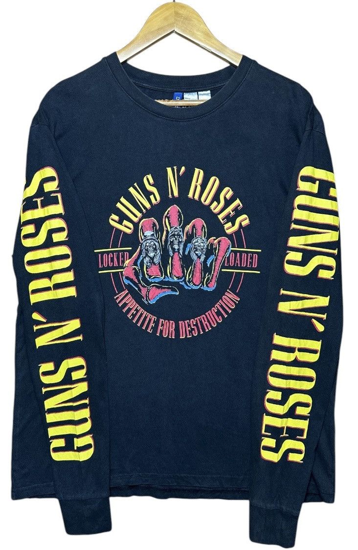 Guns N' Roses × H&M × Vintage Guns N Roses Small Black Longsleeve Appetite For Destruction Size US XL / EU 56 / 4 - 1 Thumbnail