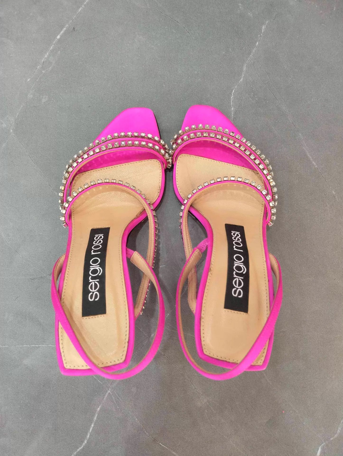 Sergio Rossi Sergio Rossi Magenta Crystal-Embellished Heeled Sandals 35 Size US 4.5 / IT 34.5 - 7 Thumbnail