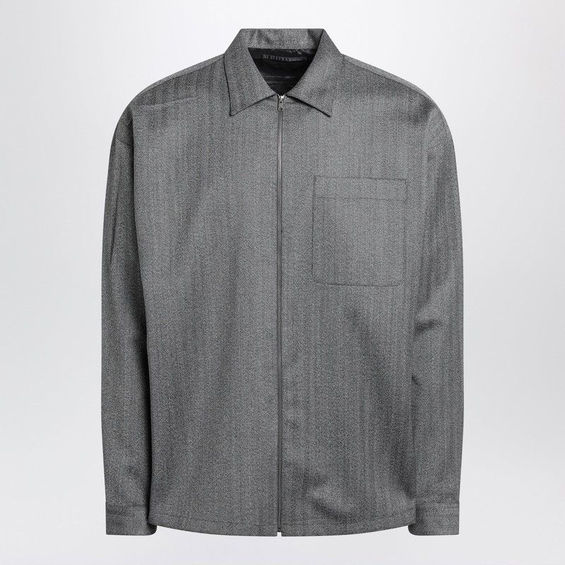 Prada Prada Gray Wool Overshirt With Zip Size US L / EU 52-54 / 3 - 1 Thumbnail