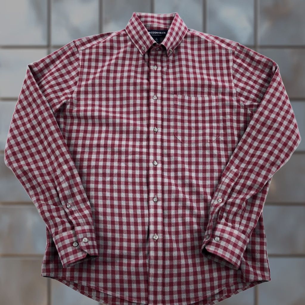 Mizzen+Main Mizzen + Main Button Shirt Mens M Trim Performance Flannel City Check Long Sleeve Red Autumn Spring Summer Size US M / EU 48-50 / 2 - 1 Thumbnail