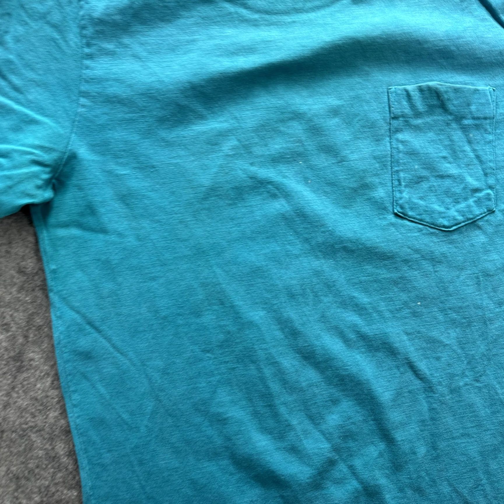 Lands' End VINTAGE Lands' End Shirt Mens Large Teal Pocket Tee 100% Cotton Made USA 90s Size US L / EU 52-54 / 3 - 3 Thumbnail