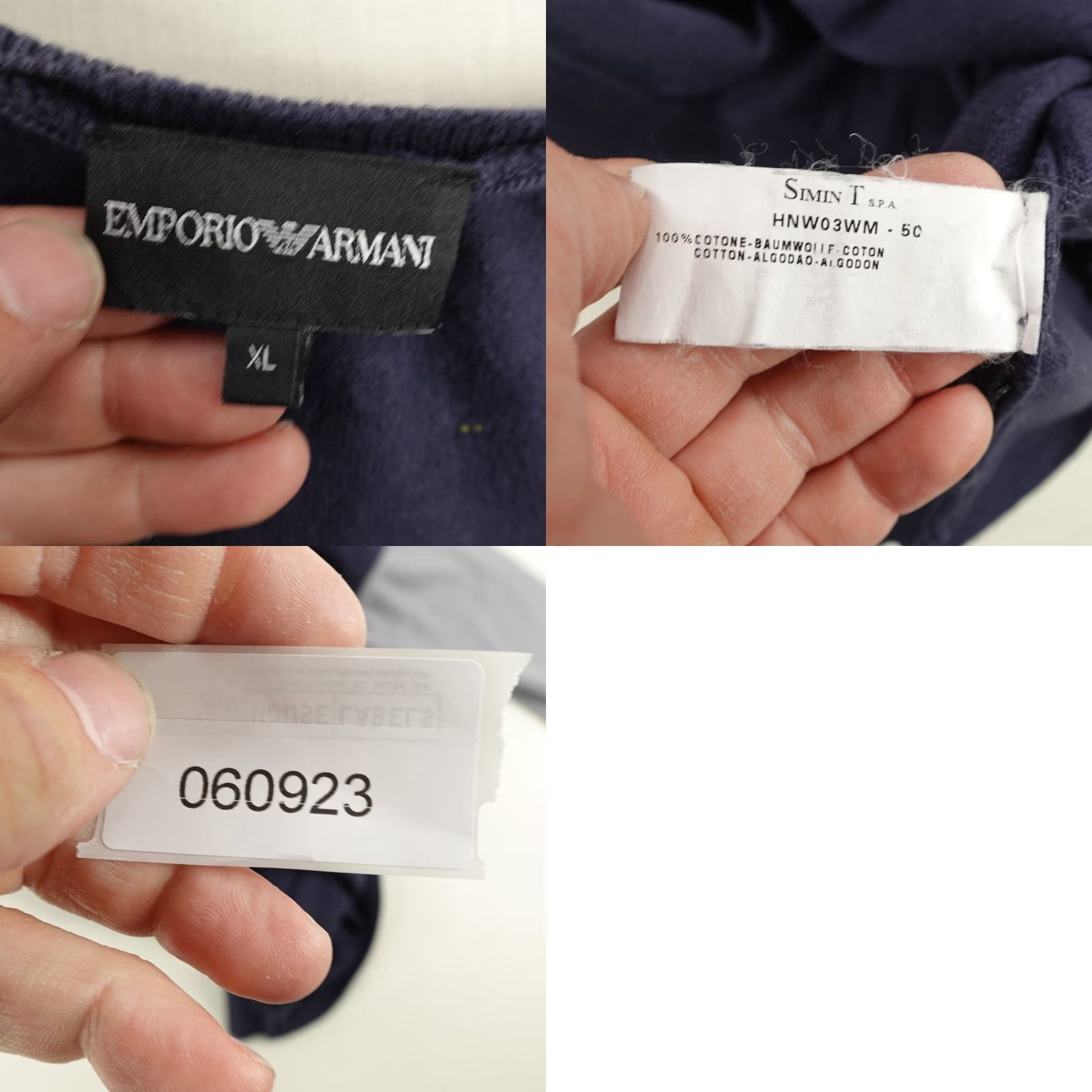 Emporio Armani VINTAGE Emporio Armani Sweater Mens XL Blue Solid V-Neck Pullover Lightweight Cotton Outdoor Preppy Size US XL / EU 56 / 4 - 8 Thumbnail