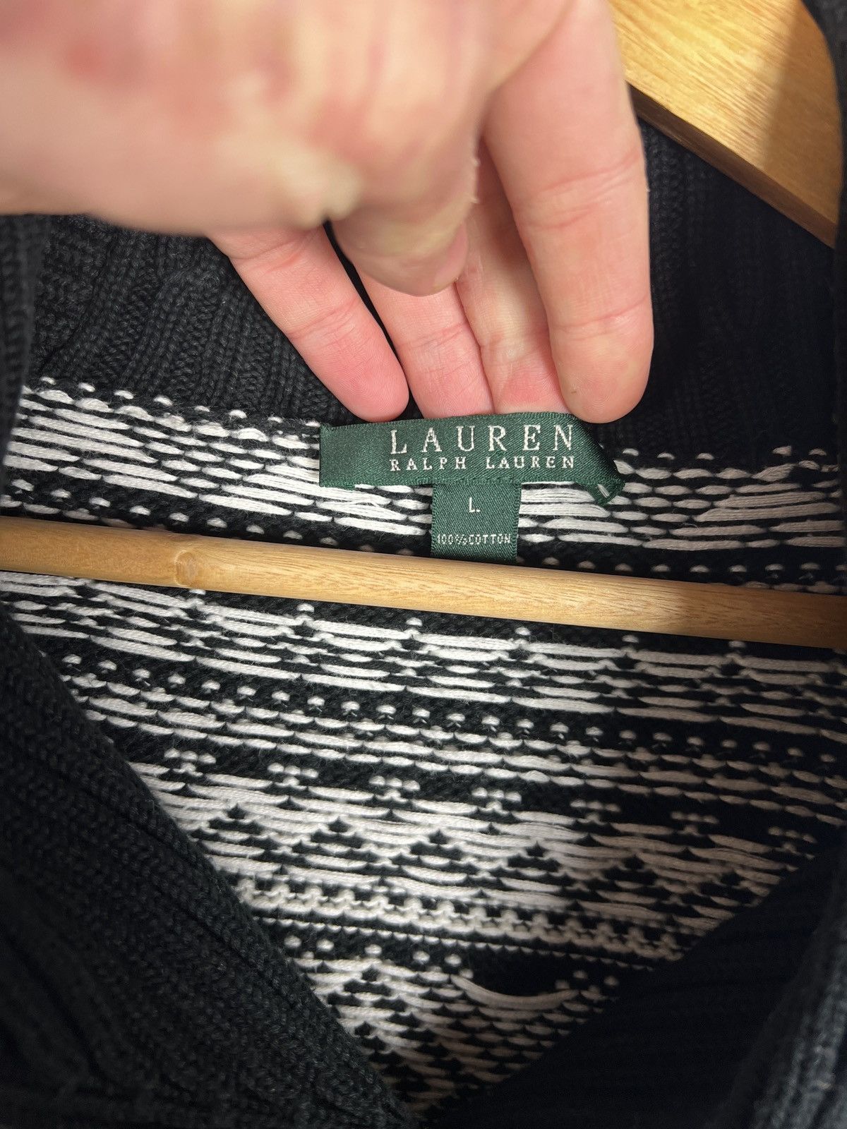 Ralph Lauren × Vintage Vintage Ralph Lauren Pattern Knitted Sweater Luxury Cardigan Size L / US 10 / IT 46 - 3 Thumbnail