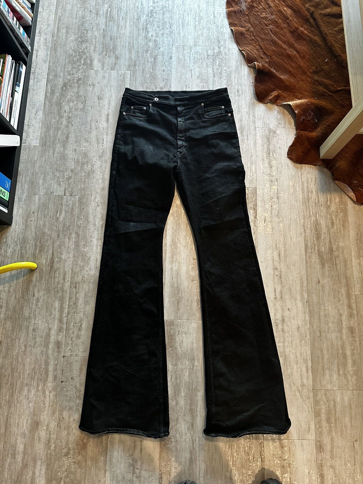 Pre-owned Rick Owens Rick Owen's Waxed Bolan Jeans In Black