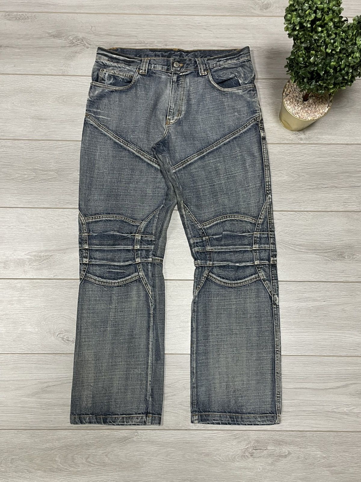 Vintage Avant garde Identical Y2K vintage stripes wide pants jeans Size US 34 / EU 50 - 1 Thumbnail
