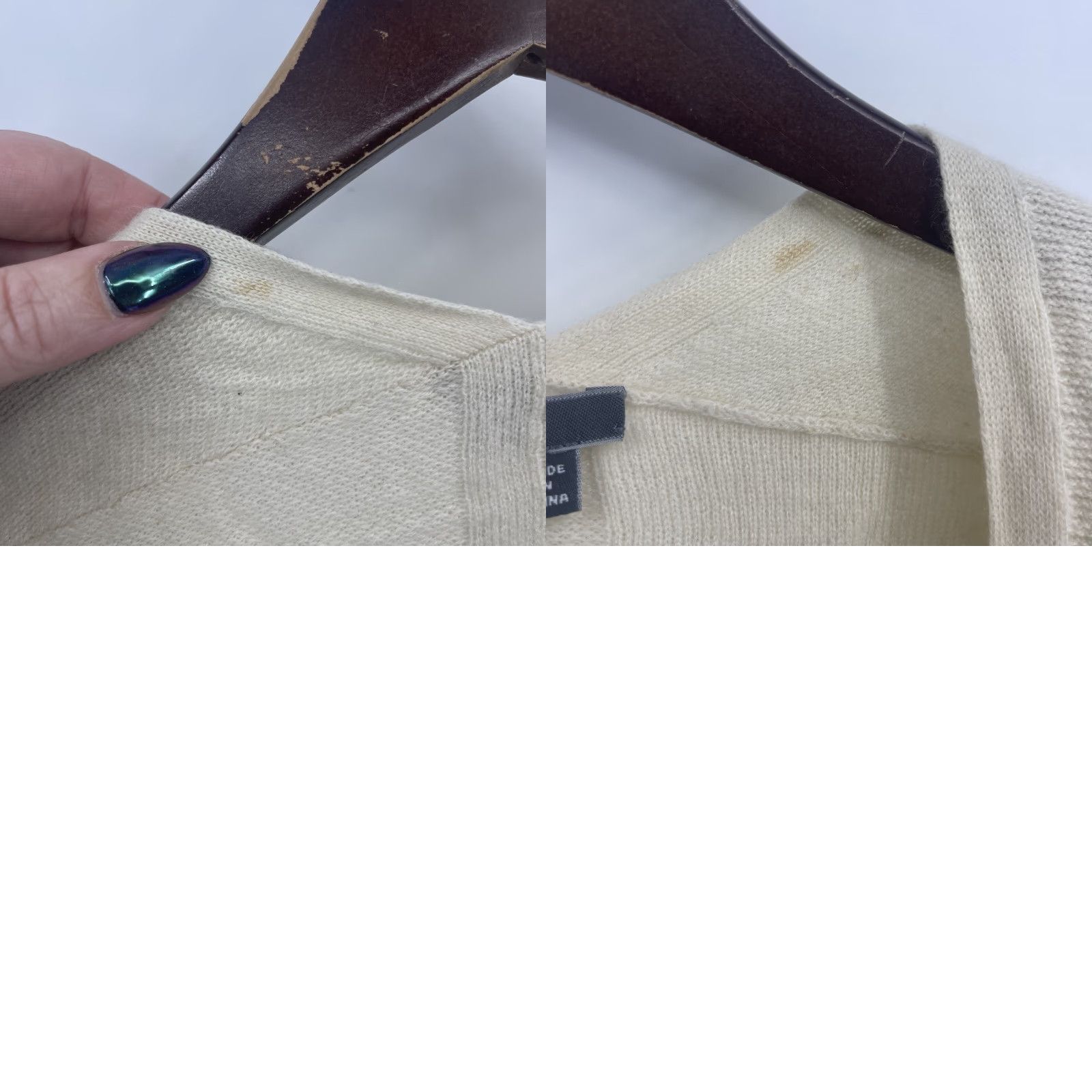 Vince Vince Wrap Womens L Cream Striped Open Front Cardigan Sweater READ Bohemian Designer Classic Vintage No Size L / US 10 / IT 46 - 9 Thumbnail