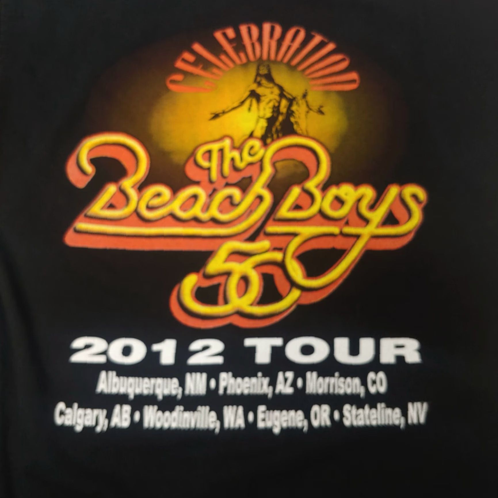 Vintage Beach Boys Concert T-Shirt Medium Black 50th Reunion Tour 2012 Graphic Mens Size US M / EU 48-50 / 2 - 4 Thumbnail