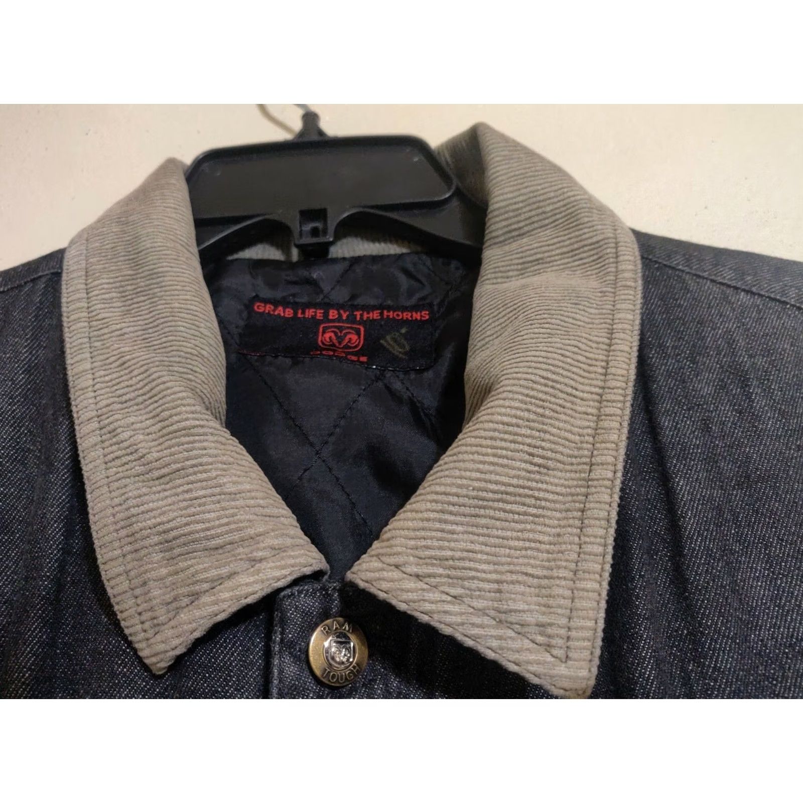 Denime VINTAGE Dodge Ram Tough Trucks Button Denim Chore Barn Coat Jacket Black Men's XL Size US XL / EU 56 / 4 - 4 Thumbnail