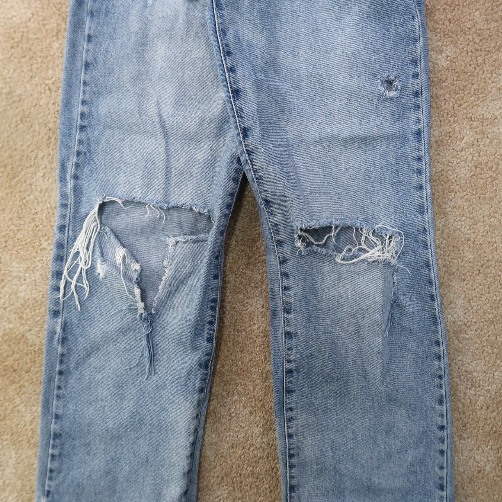 Vintage Hidden Jeans Women 24 Blue Denim Wide Leg High Rise 5-Pocket Logo rips Button Zip Vintage No Size 42" / US 20 - 2 Thumbnail