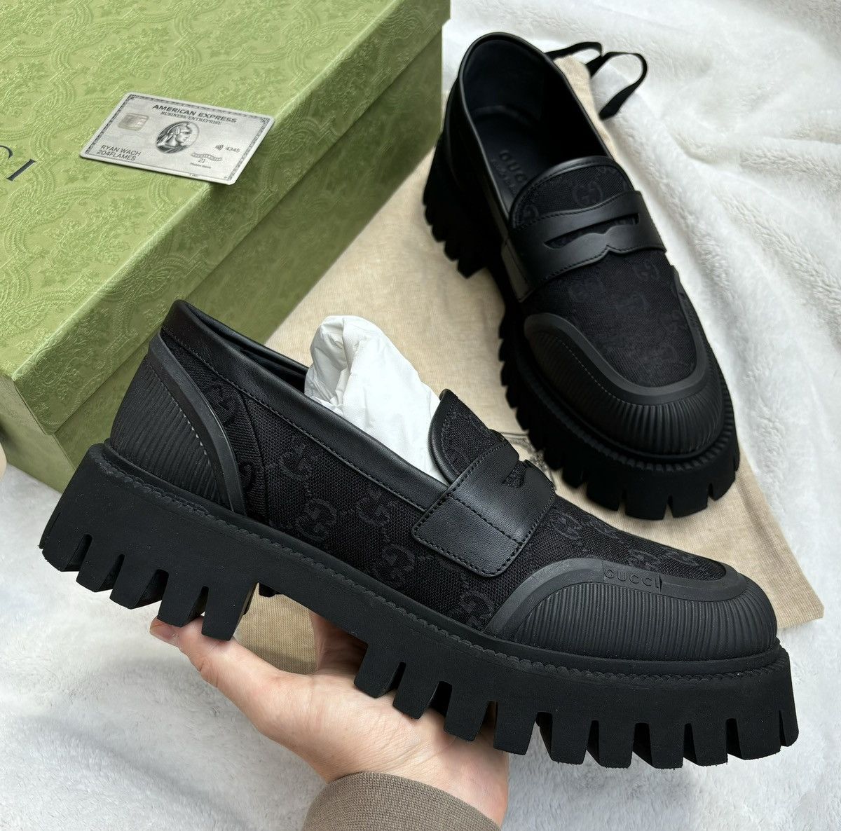 Gucci Gucci Maxi Jumbo GG Supreme Loafers Size US 11 / EU 44 - 2 Thumbnail